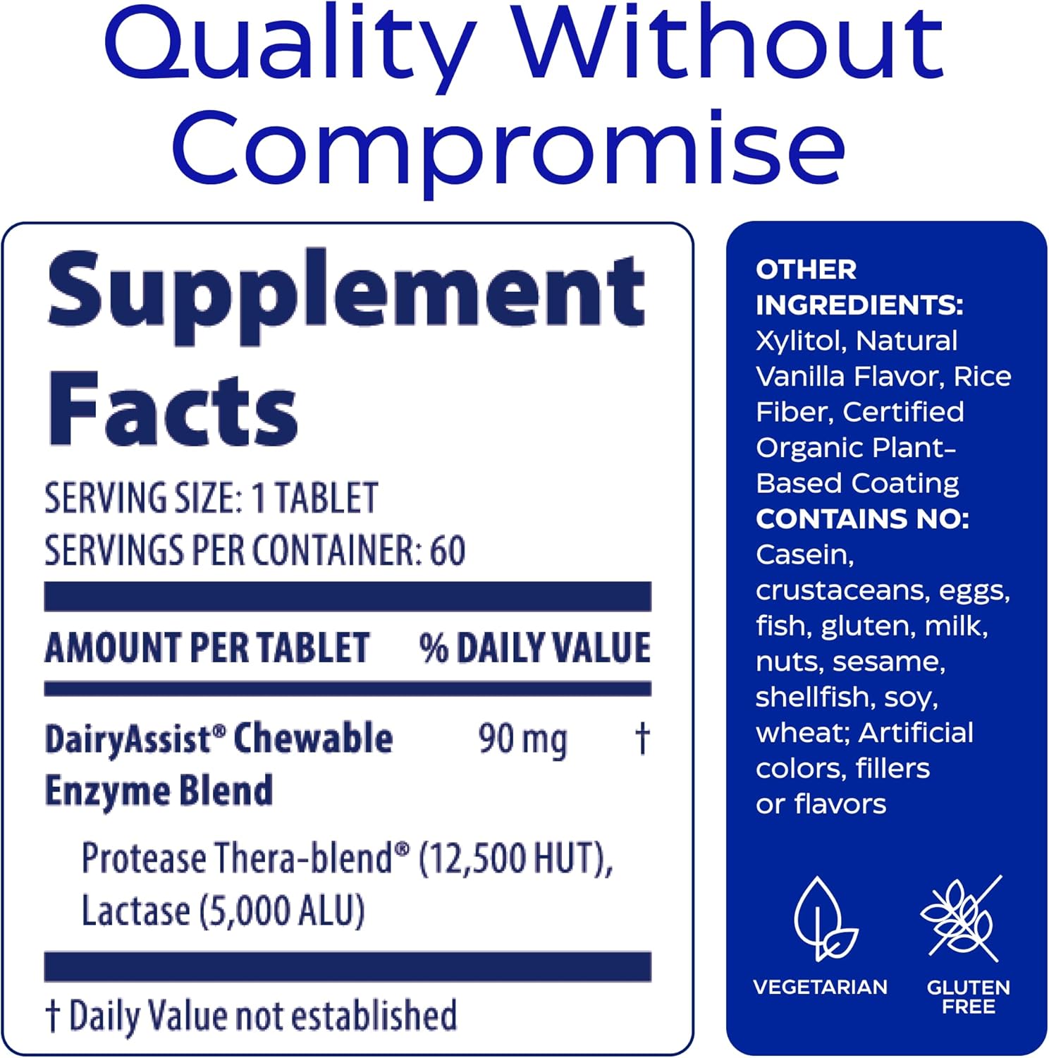 Enzymedica DairyAssist Chewable, 2-in-1 Digestive Enzymes for Dairy, Lactose and Casein Digestion, Fast-Acting Formula for Gas and Bloating Relief, 60 Chewable Tablets - Image 7
