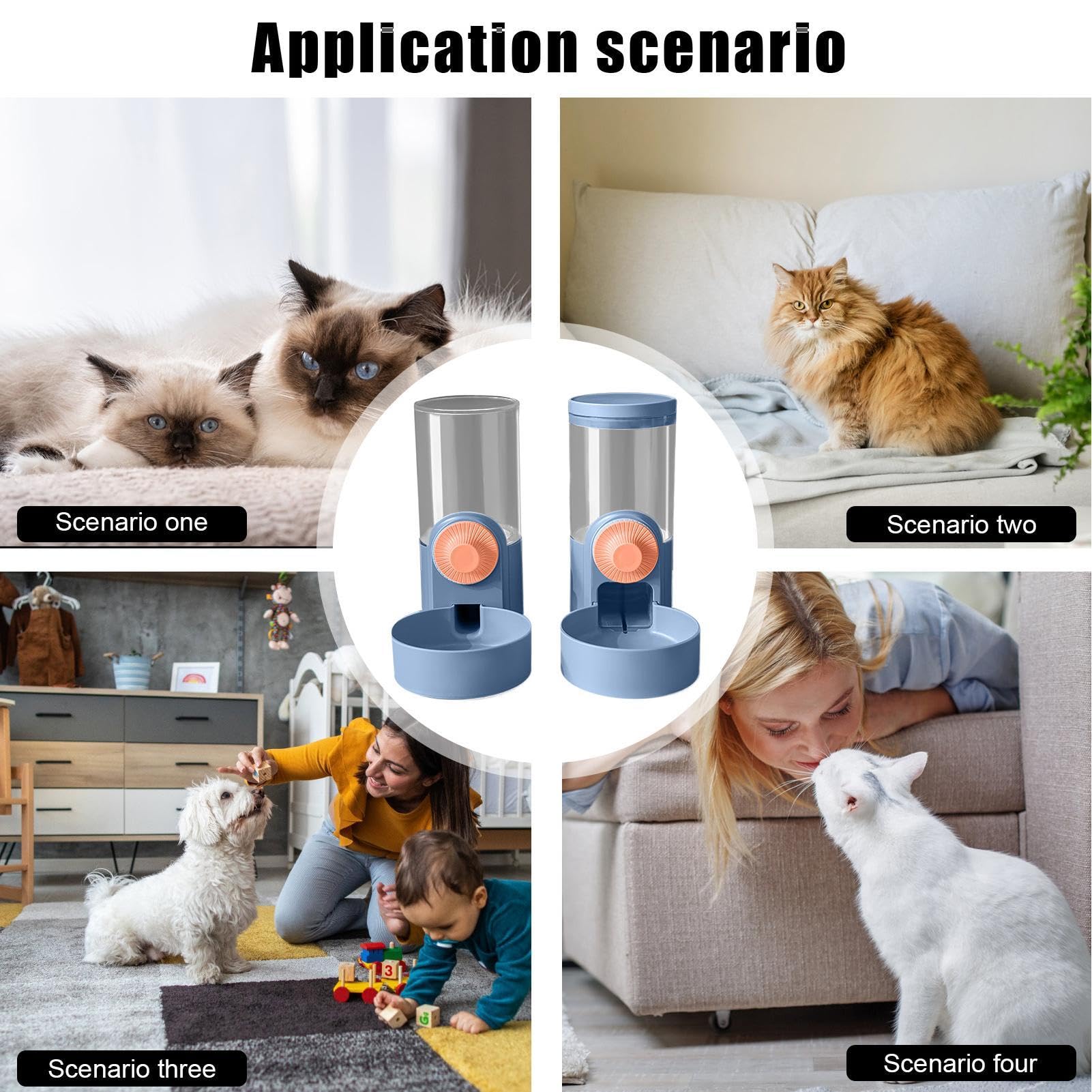 Alimentador de comida para conejos, dispensador automático para mascotas, cuencos de alimentación para mascotas, dispensador de agua de gran capacidad de 1000 ml, contenedores de comida para mascotas