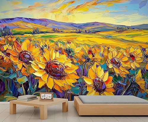 Miniatura 24 de Mural de pared floral retro, papel tapiz rústico floral de bar, flores abstractas 3D, impermeable, para cafetería, restaurante, sala de estar,