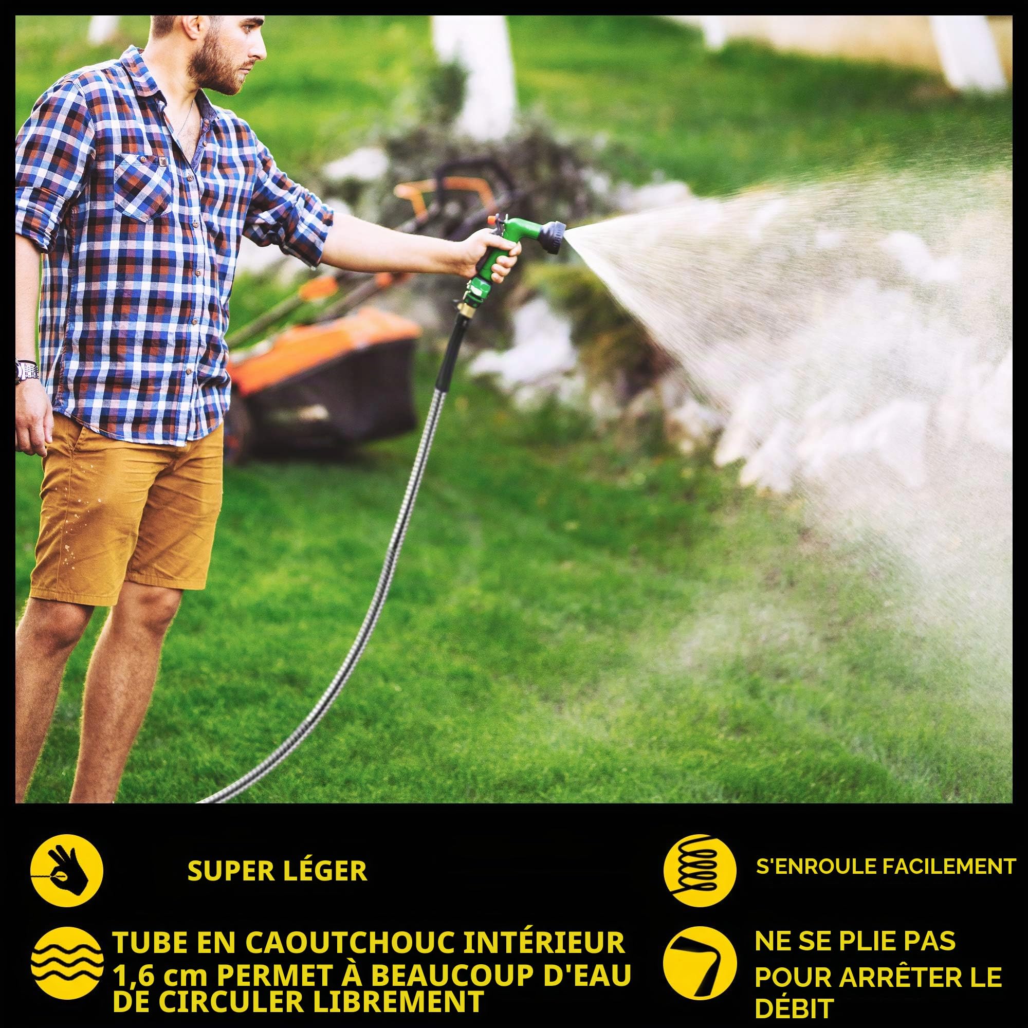 BIONIC STEEL Pro Tuyau d'arrosage - 304 métal 100 Pieds de Tuyau de Jardin 100' Acier Inoxydable