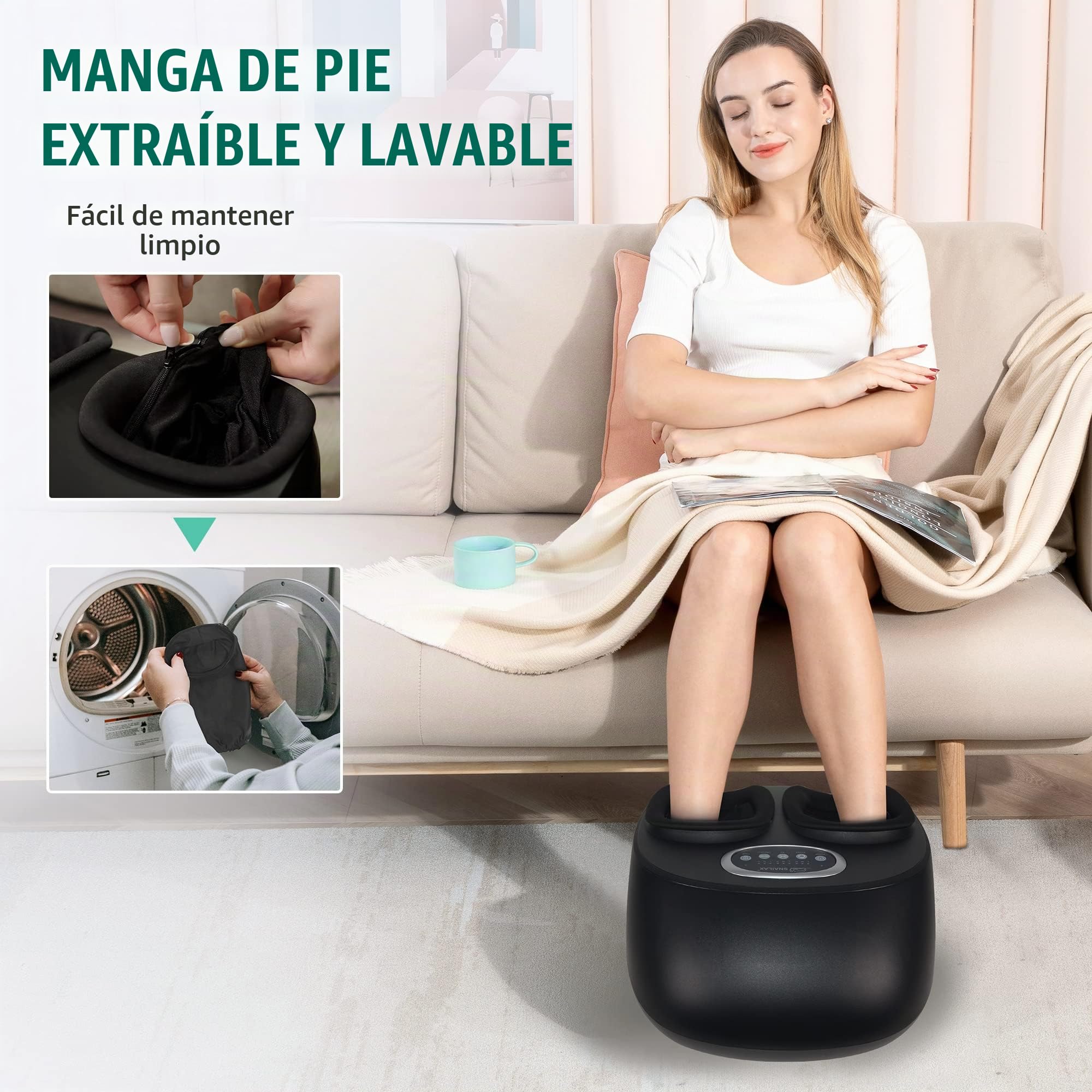 SNAILAX Masajeador de pies con calor, masajeador de pies shiatsu para fascitis plantar y neuropatía, alivio del dolor, amasar, compresión, calentador de pies calentado, masajeador, Regalos