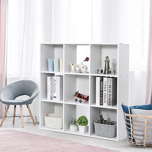 Miniatura 7 de JupiterForce 9 Cube Storage Organizer, Wooden Cube Shelf W/ 5 Removable Back Panels, Customizable Cube Bookcase Bookshelf Freestanding Display Shelf