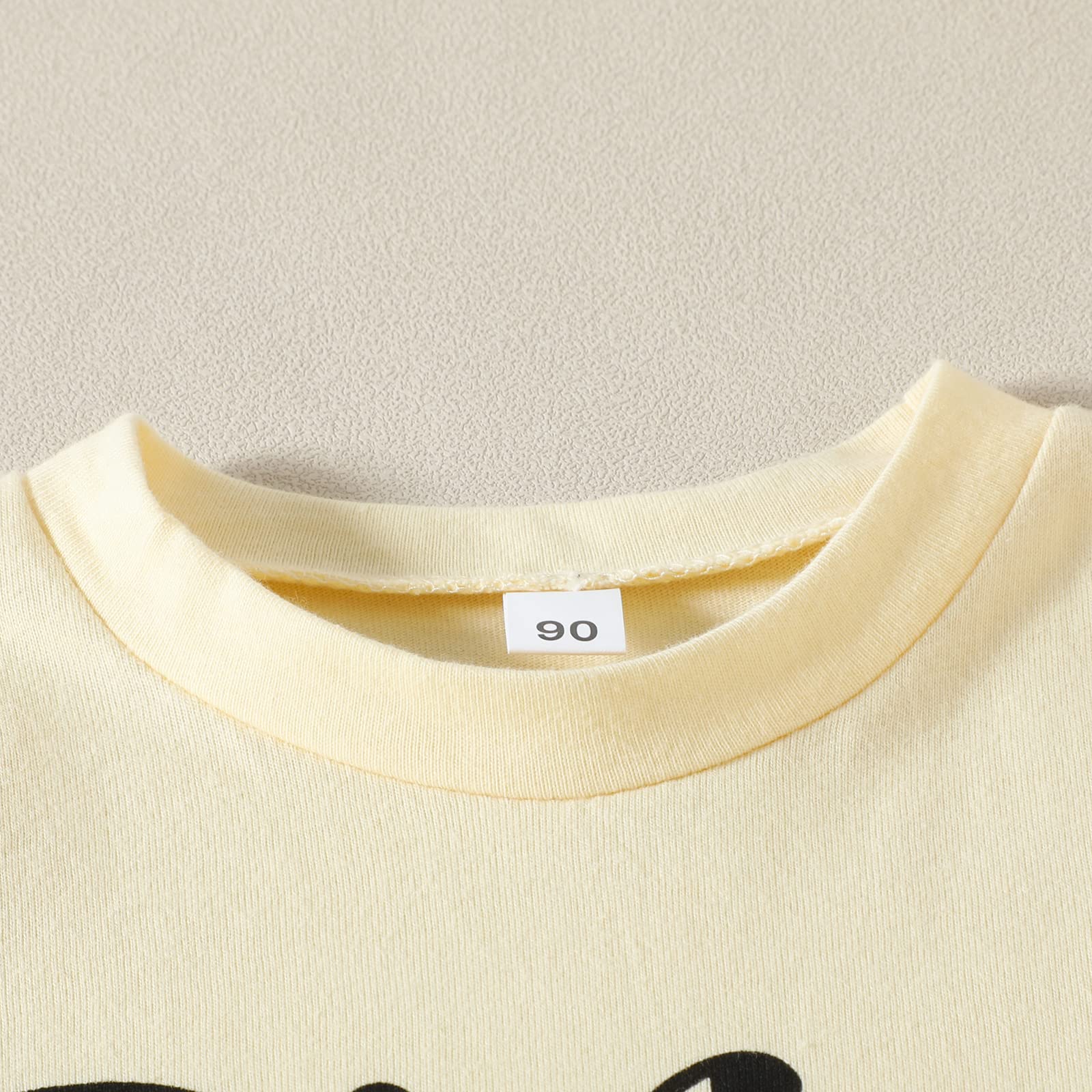 Big Sister Little Sister Matching Outfit Short Sleeve Cotton Shirt Set Newborn Baby Clothes Gifts (Yellow Big Sister, 2-3 Years)