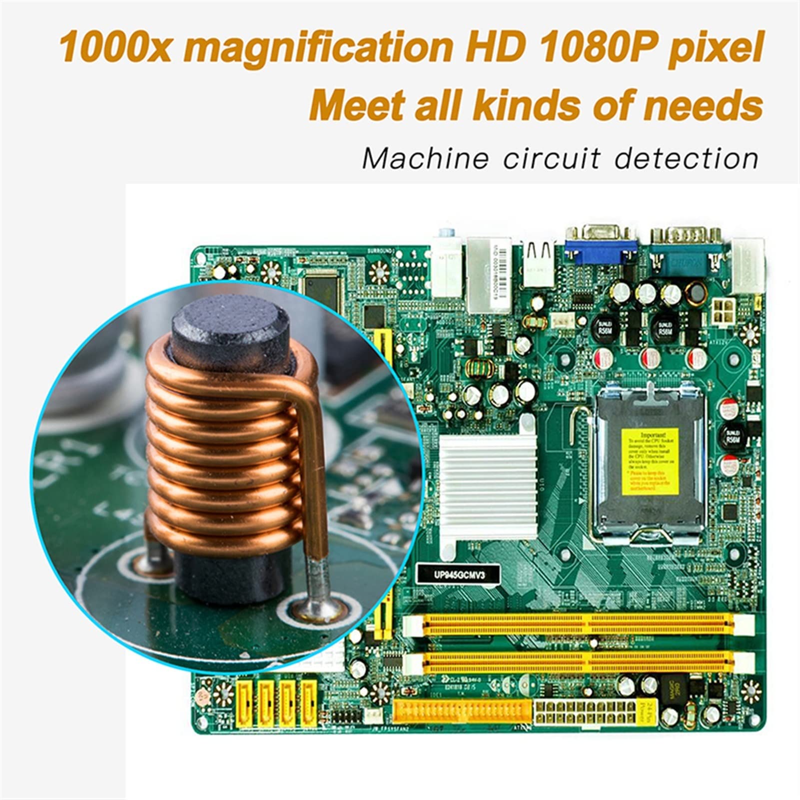 Mikroskop, 1000x 3 in 1 USB Digitalmikroskop Typ-C Elektronische Mikroskop-Kamera 8 LED Lupe einstellbare Vergrößerung mit Stand