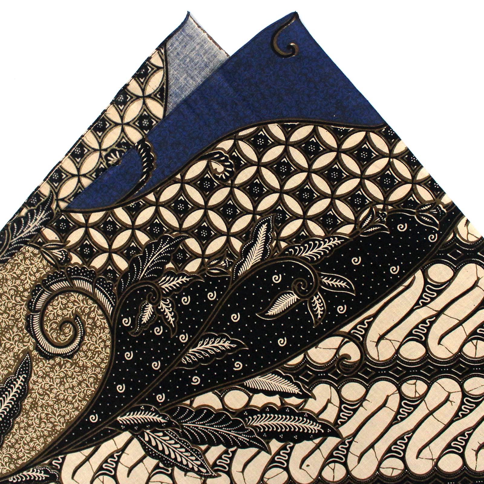 インドネシア　バティック インドネシアのバティック幾何学模様の長袖シャツ SATRIA