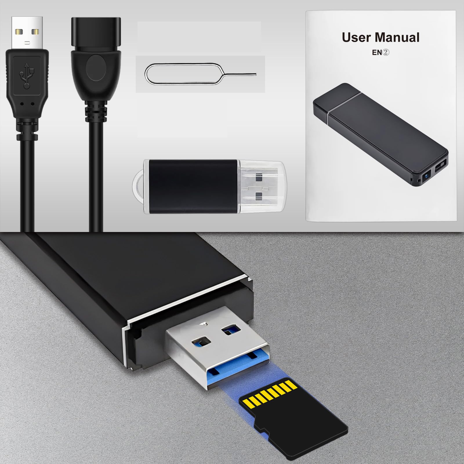 HGYGHO 64GB Mini Telecamere Chiavetta USB, 1080P Microcamera di Sicurezza USB Memoria Stick con Rilevamento del Movimento, Piccola Videocamera Sorveglianza usb Flash Drive per Casa Ufficio