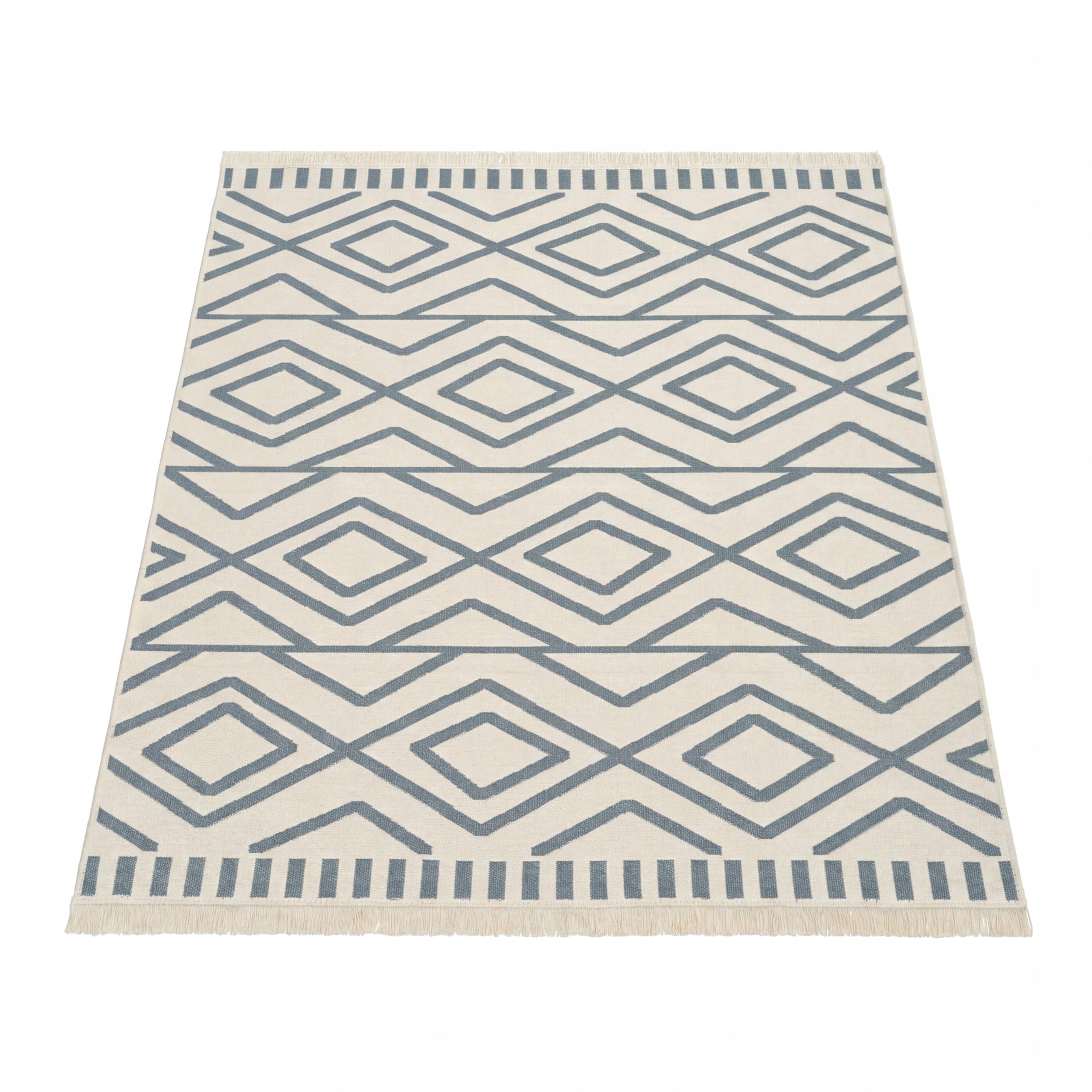 Paco Home Teppich Wohnzimmer Schlafzimmer Boho Design Waschbar Bis 30 Grad Skandinavisch Mit Fransen Wendbar Moderne Deko, Farbe:Grau 2, Größe:140x200 cm