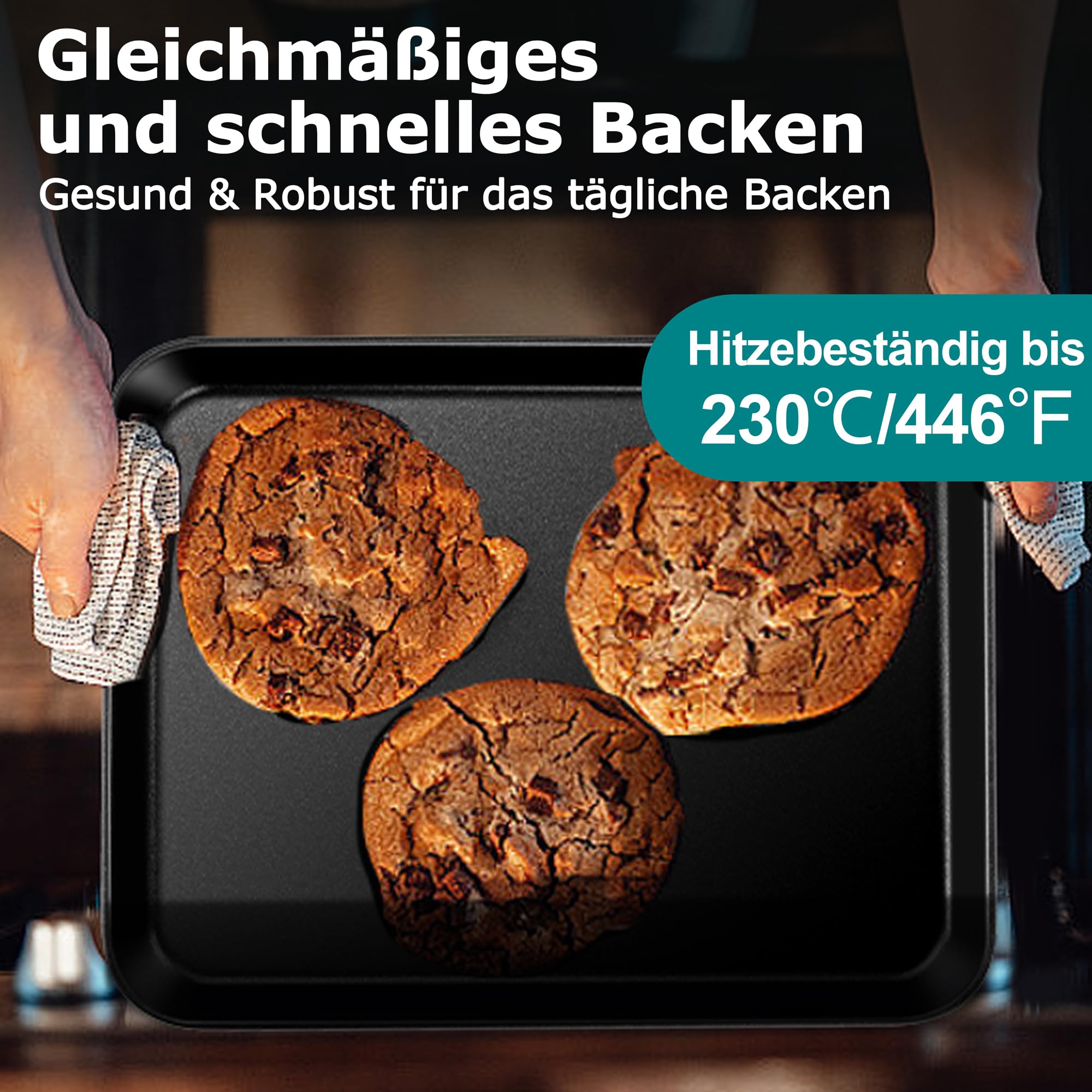 Homikit Bakplaat 2-delig Set, Rechthoekig Koolstofstaal Taartplaat
