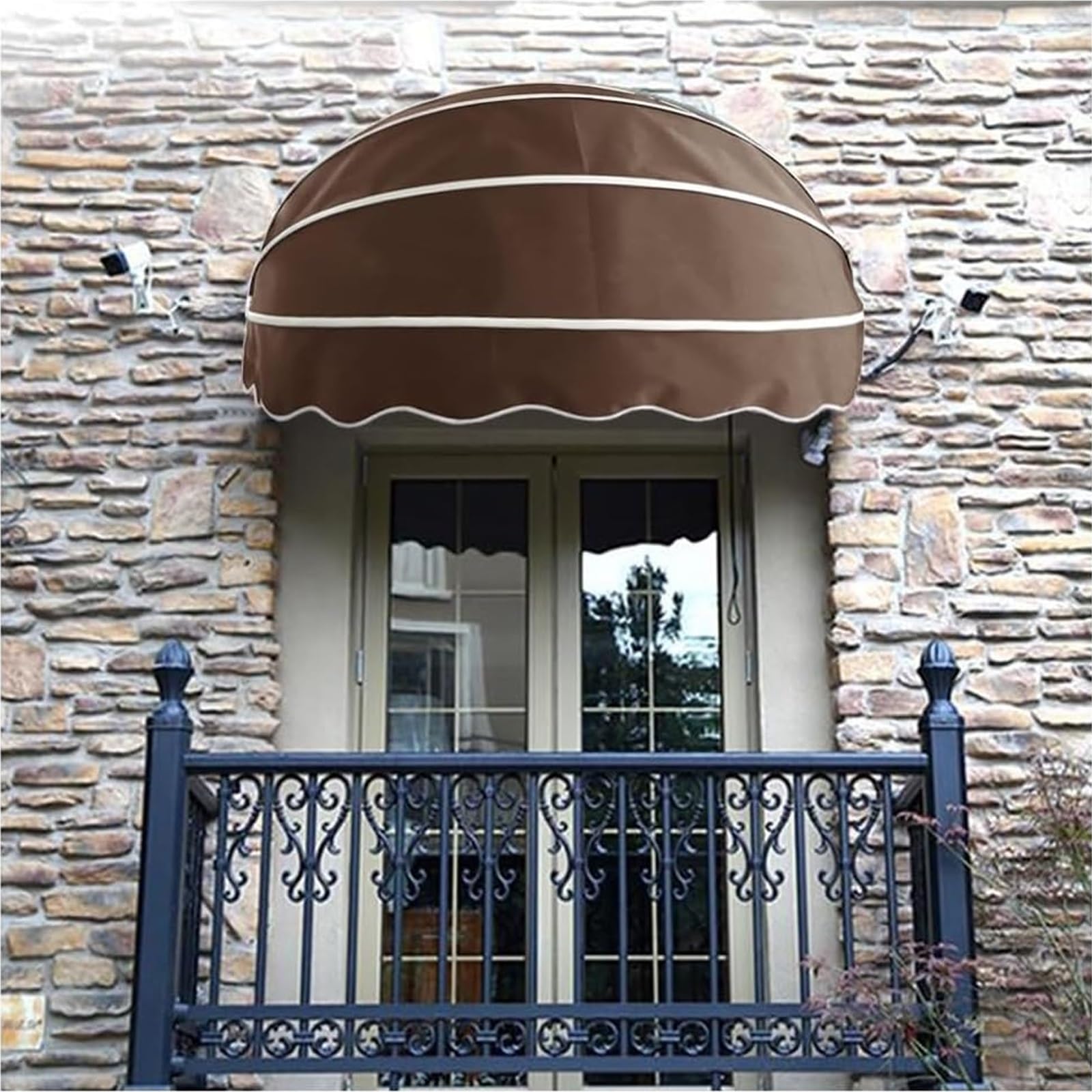Auvent de porte rétractable pare-soleil imperméable et couverture de pluie de balcon
