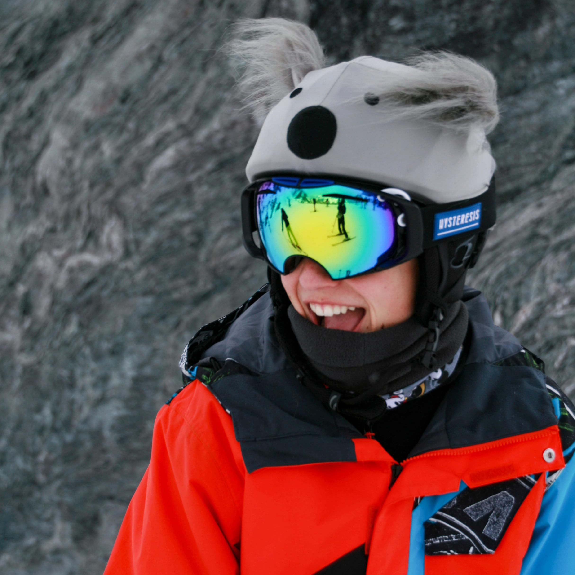 COOLCASC Uniwersalny pokrowiec na kask narciarski - Dostosuj kask narciarski dla dzieci za pomocą zabawnego i uroczego pokrowca ochronnego - akcesoria snowboardowe i narciarskie - Jeden rozmiar pasuje