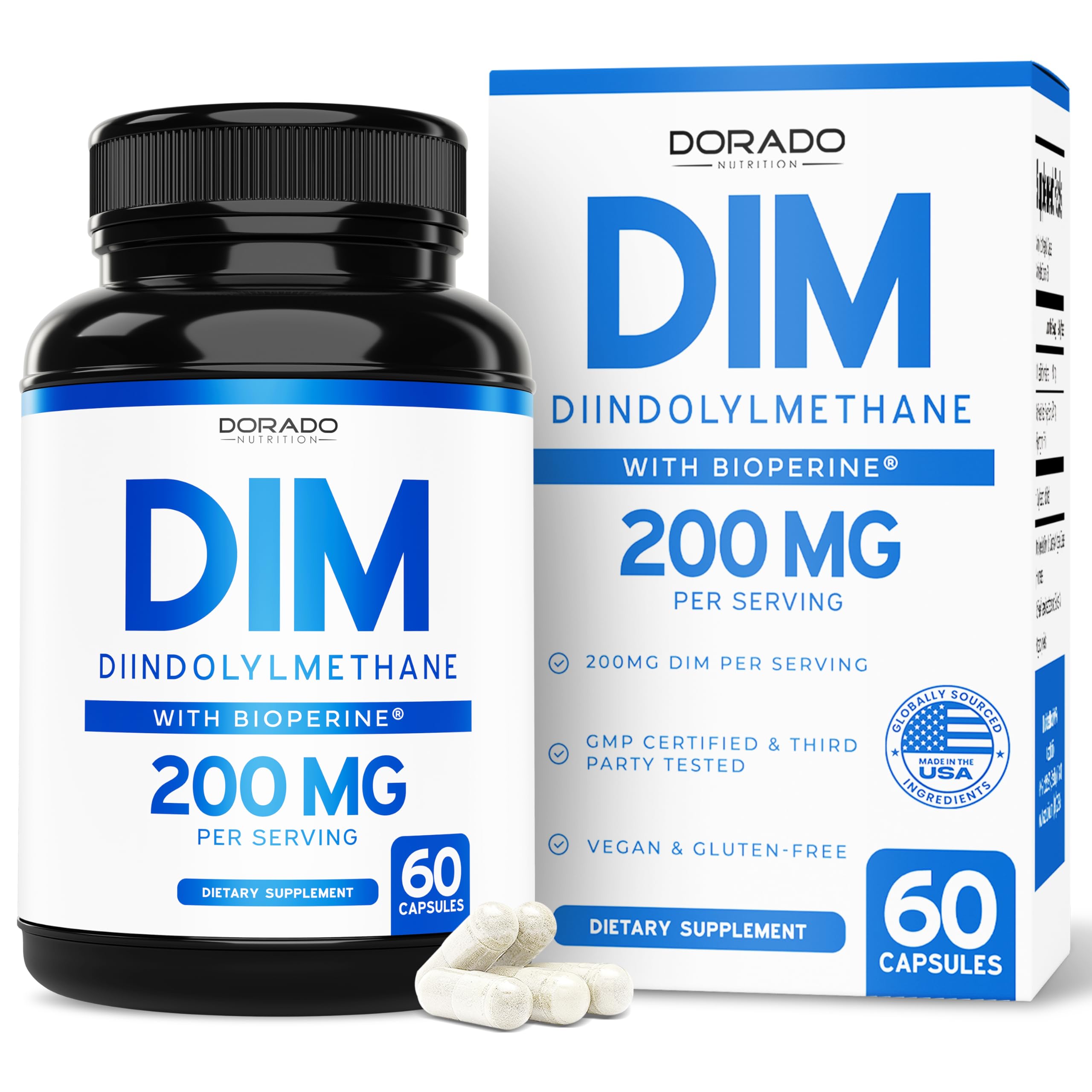 DIM Supplement 200mg for Women & Men, Estrogen Balance, 60 Capsules
