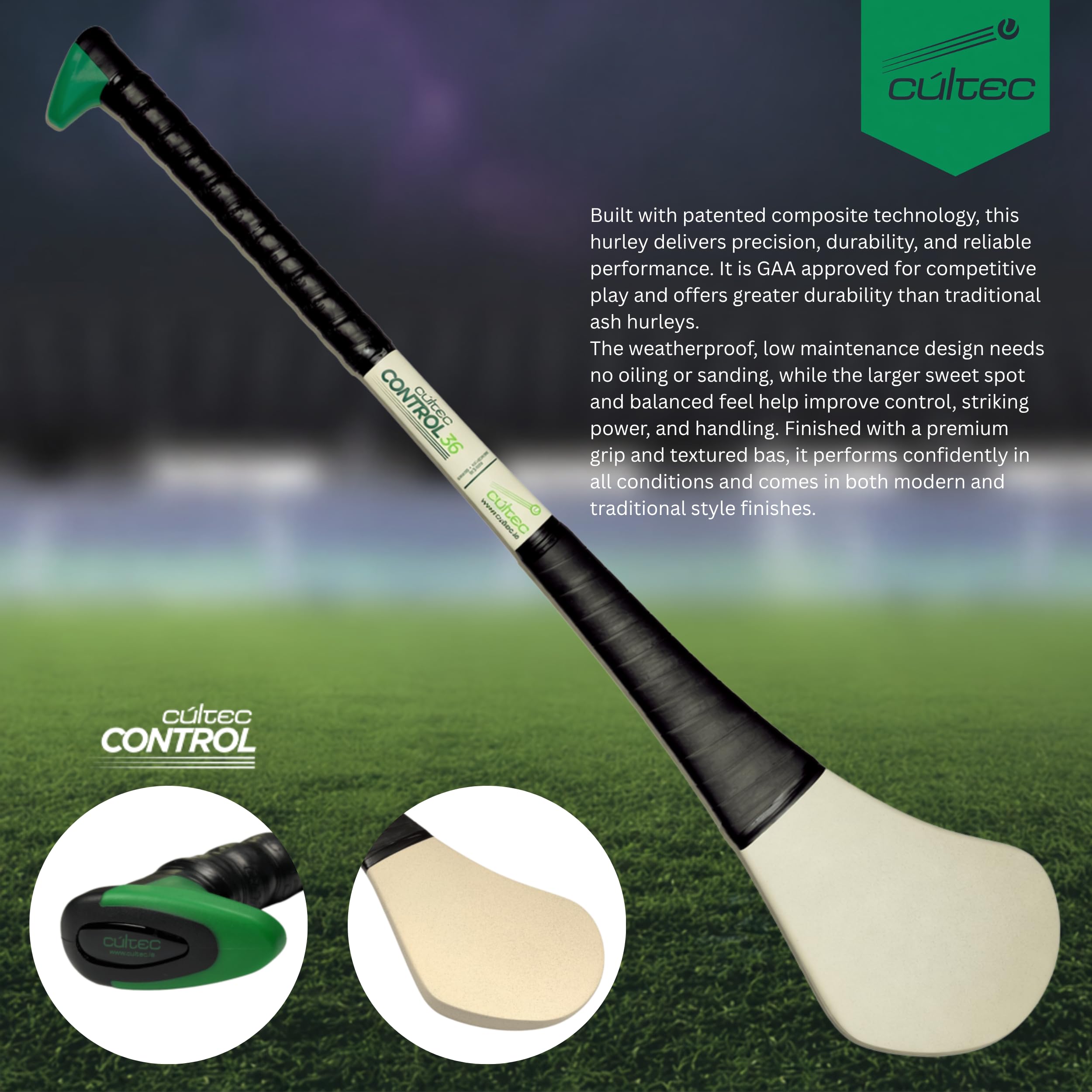Cúltec Control Composite Hurling Stick Bastone da Lancio Unisex Adulto