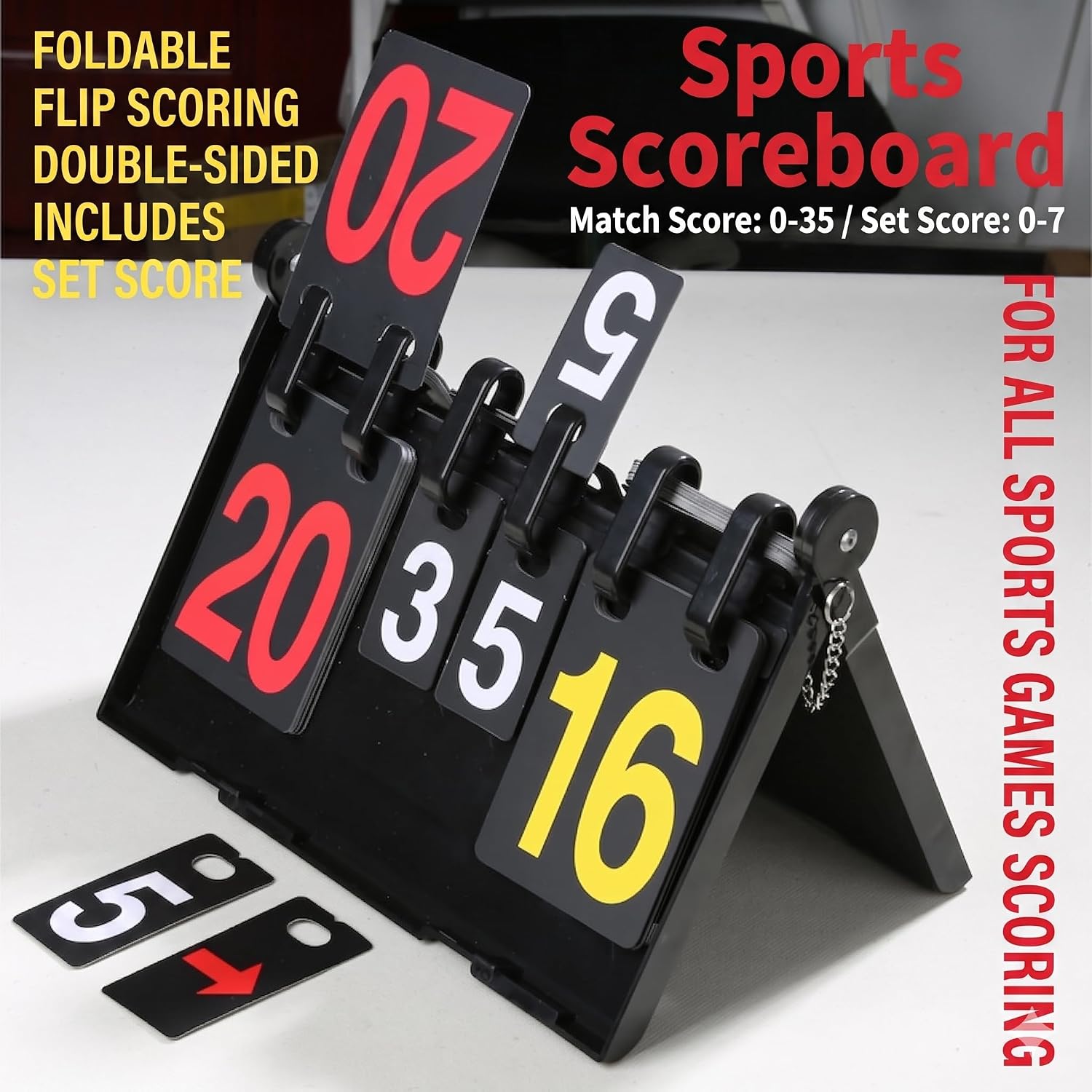 Portable Flip Scoreboard, 6 Digits Tabletop Score Flipper Flip Score Keeper, Sport Scoreboard for Indoor & Outdoor Sports, Sports Supplies Score Board for Games