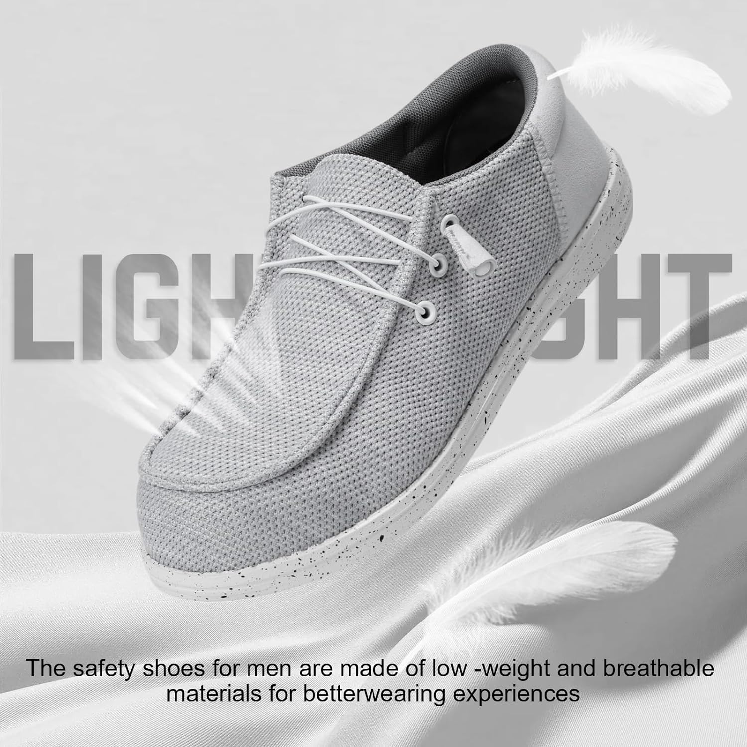 Steel Toe Shoes for Men Lightweight Loafers Slip On Safety Work Shoes Composite Toe Comfortable Non Slip Tennis Dress Sneakers - Image 4