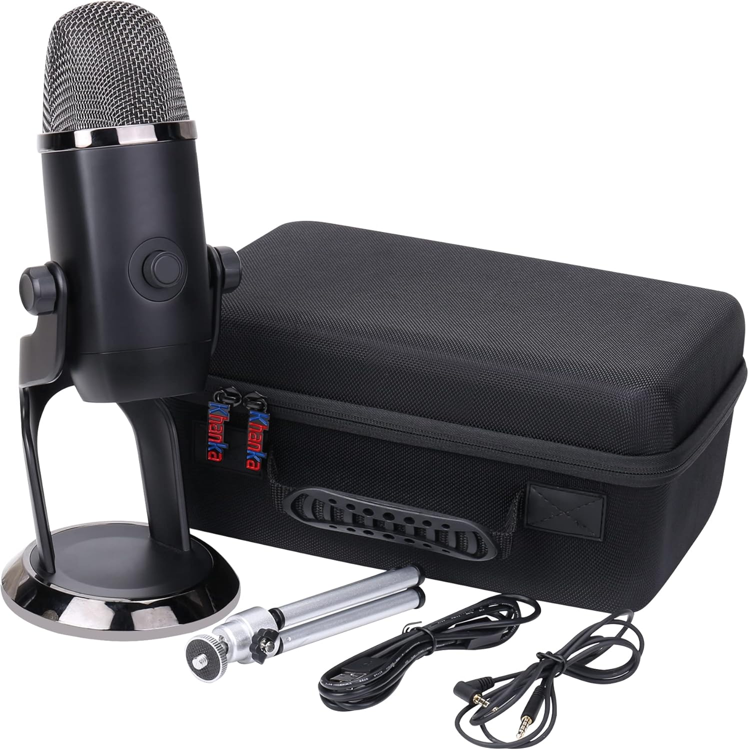 khanka Hard Travel Case Replacement for Logitech for Creators Blue Yeti USB Microphone/Blue 1967 Yeti Pro USB Condenser Microphone, Case Only