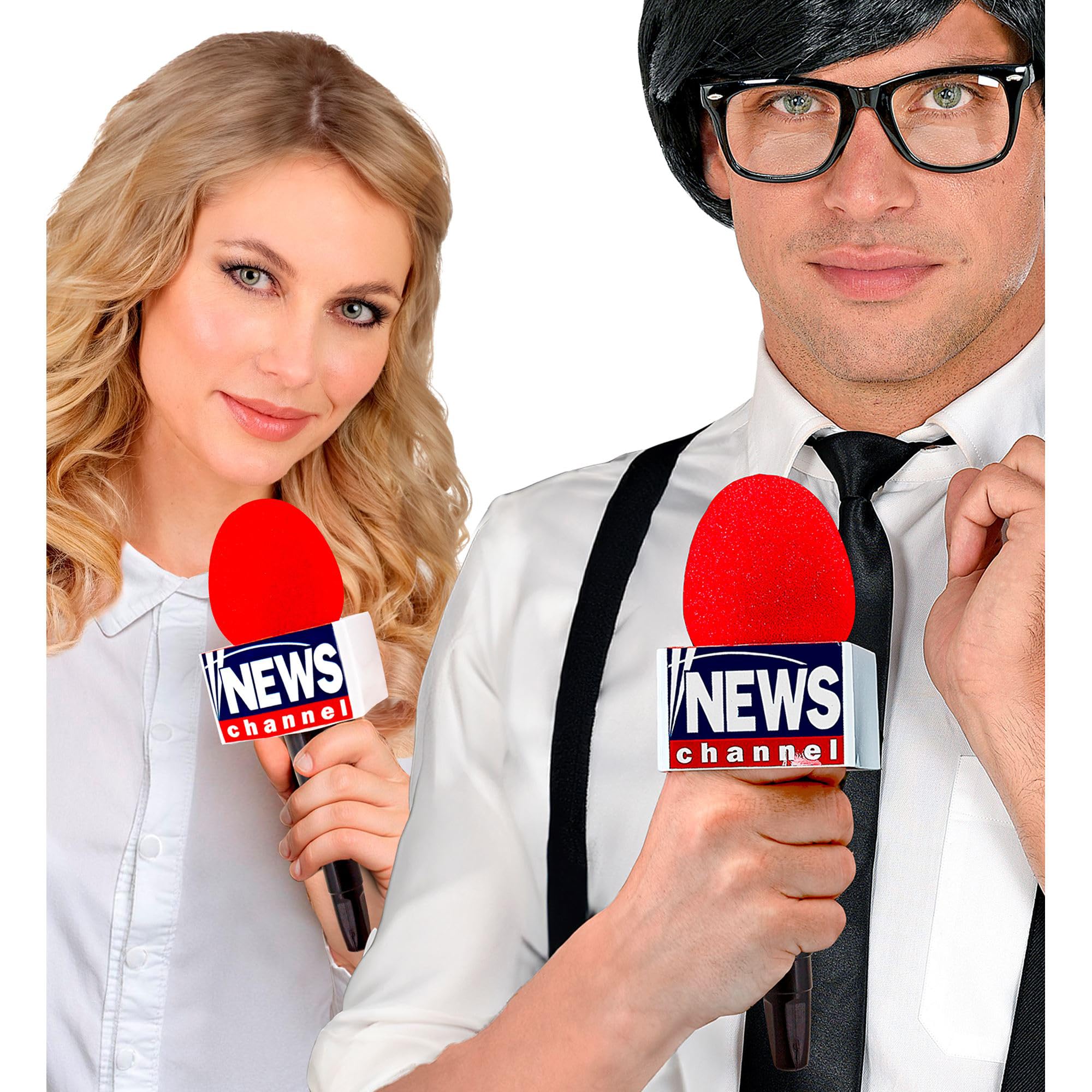 W WIDMANN MILANO Party Fashion - Mikrofon Breaking News, 25 cm, Akcesorium Prezenter, Karnawał
