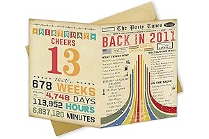 13th Birthday Card: Retro 13th Birthday Gifts for Boys and Girls