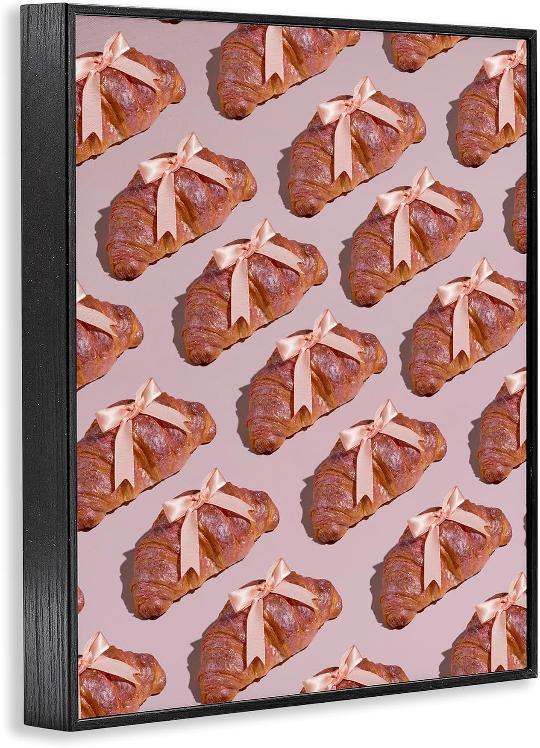 Croissants with Ribbons Pattern, 16 x 20 Inch Framed Giclée Print