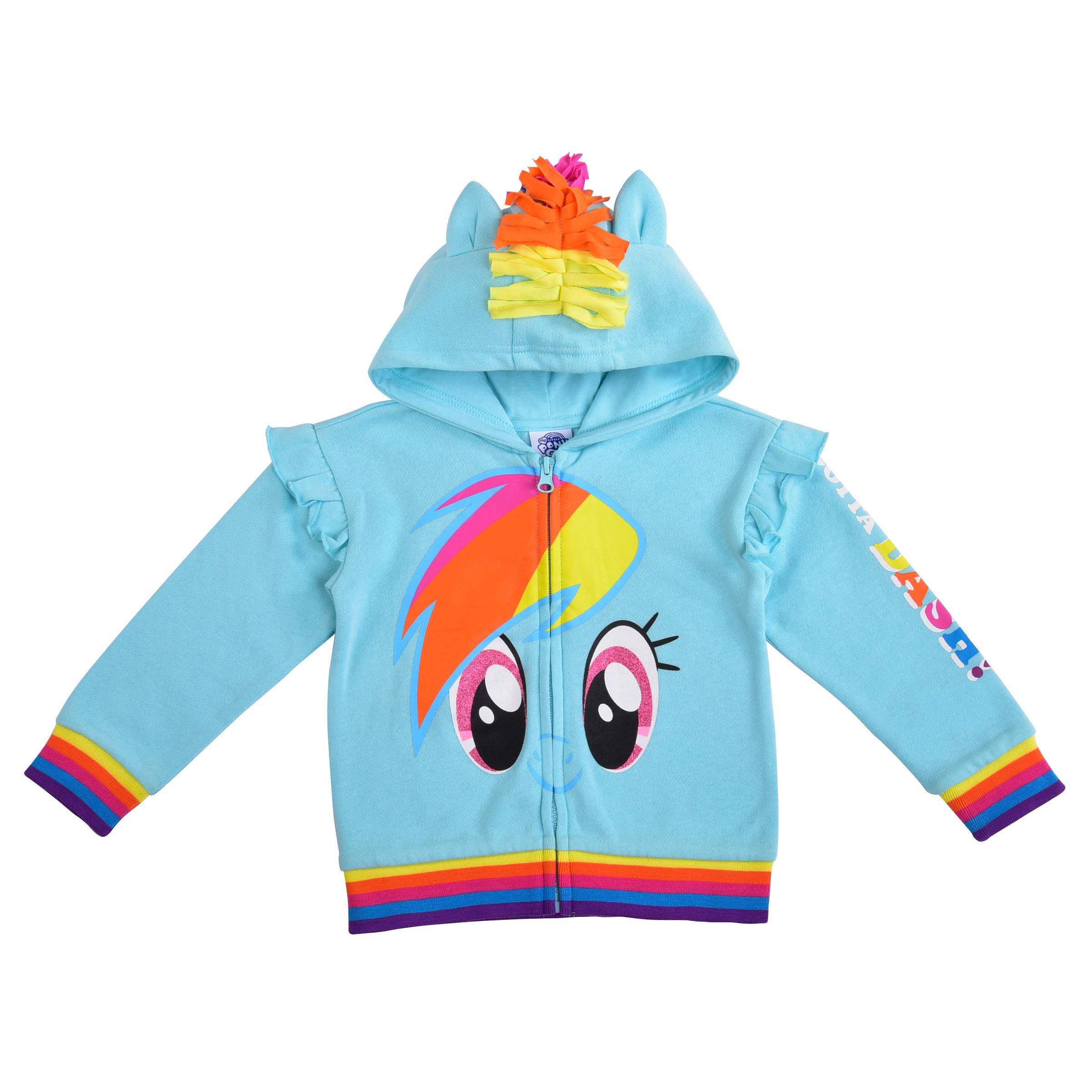 Girl's Rainbow Dash Roleplay Hoodie with 3D Ears, Mane and Wings
