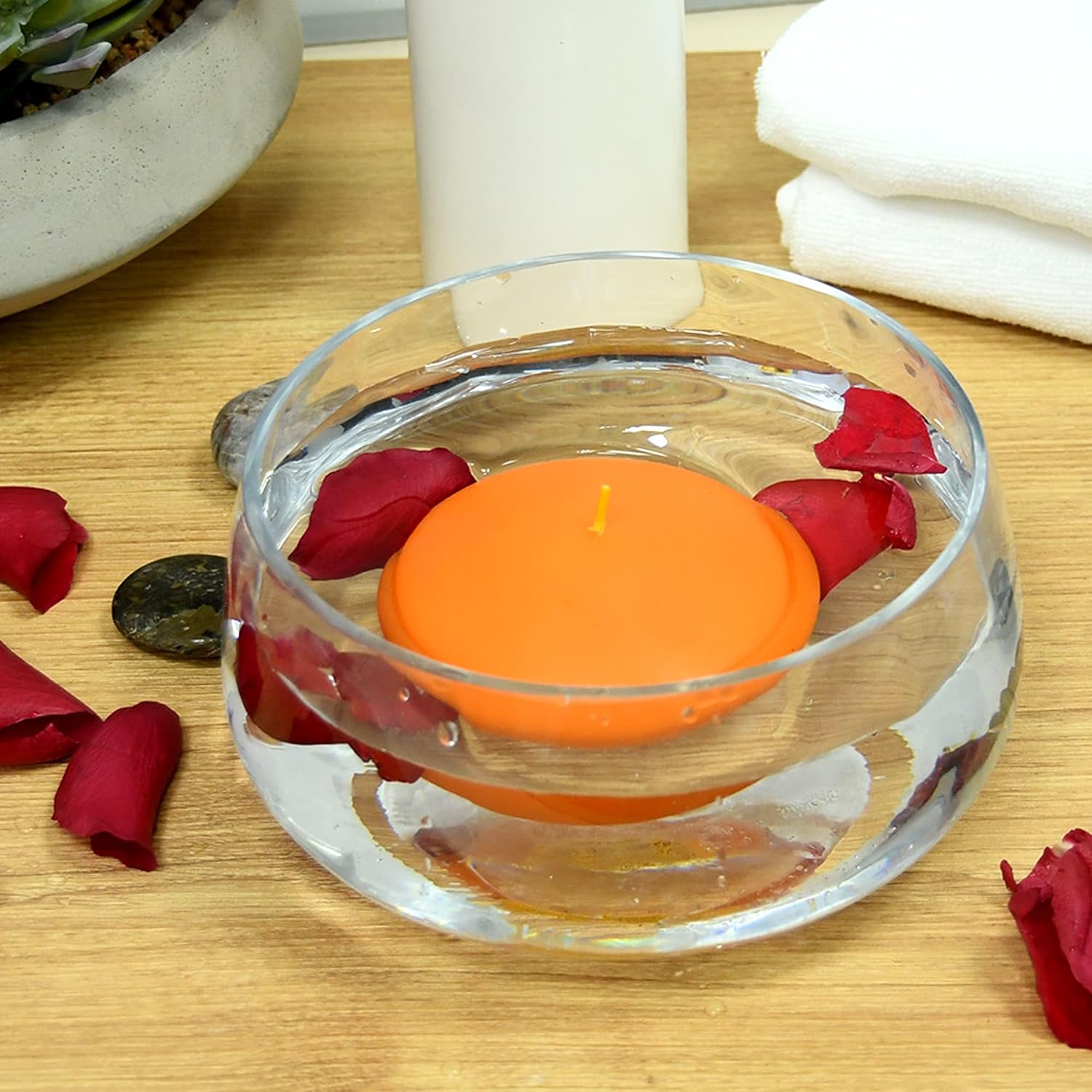 Zest Candle 3-Piece Folding Candles, 4-Inch, Orange