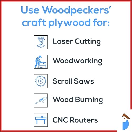 Miniatura 4 de Woodpeckers - Madera contrachapada de abedul báltico, 0.118in, 18 x 12 x 8 pulgadas, caja de 8 hojas de abedul báltico de grado BBB, perfecta para