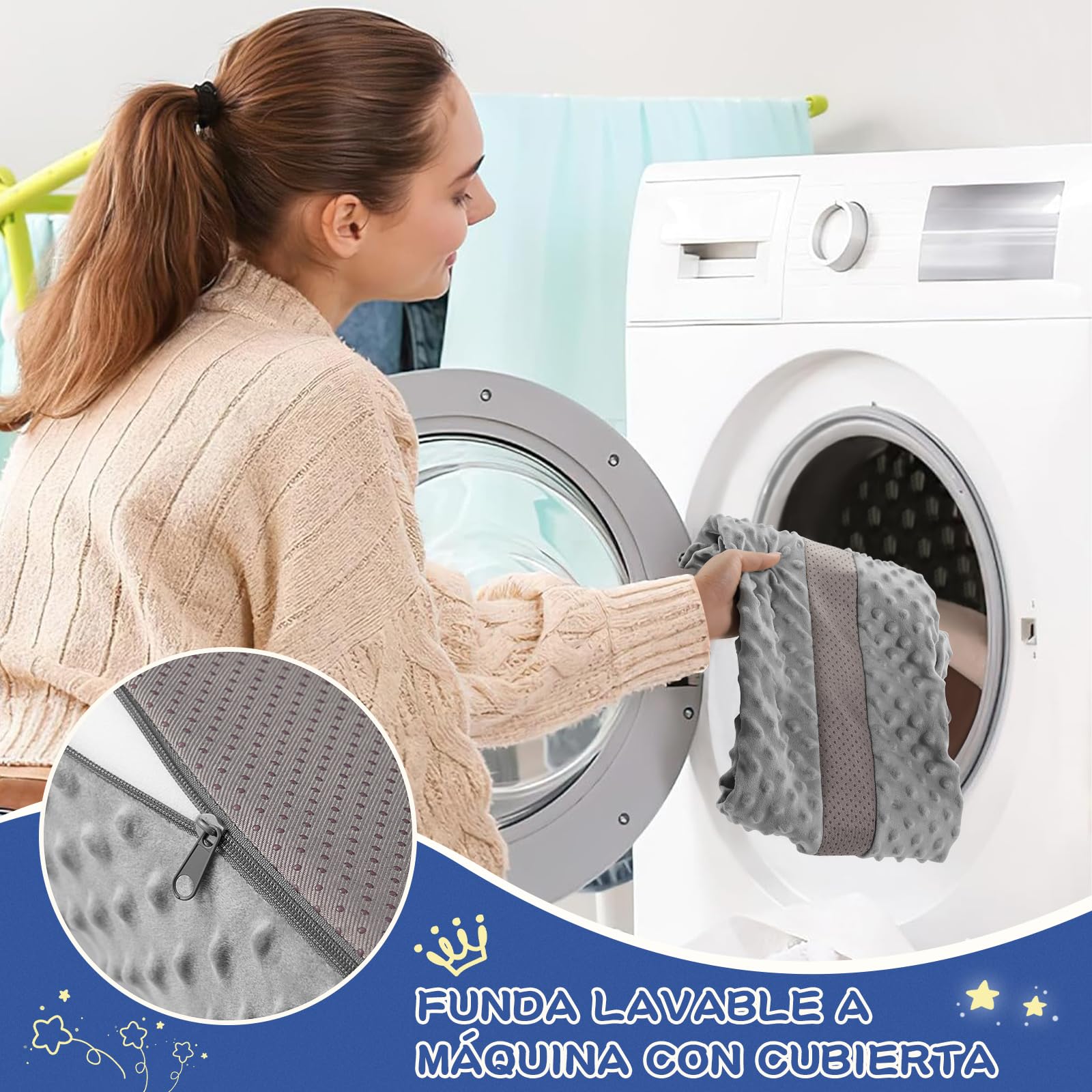 Barriera di sicurezza anticaduta per letto da bambino, Guardia Paracolpi in Schiuma, Portatile Sponda Letto Bambini Copertura Rimovibile Morbida Impermeabile e Lavabile
