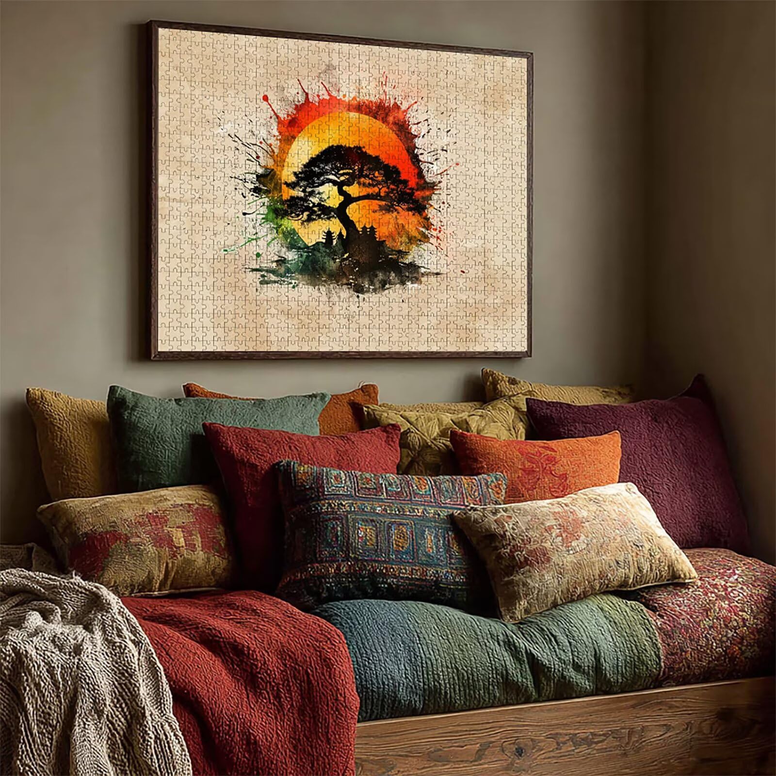 Puzzle 5000 elementów dla dorosłych drzewo, drewniane puzzle, 155 x 104 cm, części ściśle do siebie pasują, dla mężczyzn, kobiet, starszych seniorów, relaks i odstresowanie, prezenty, dekoracja