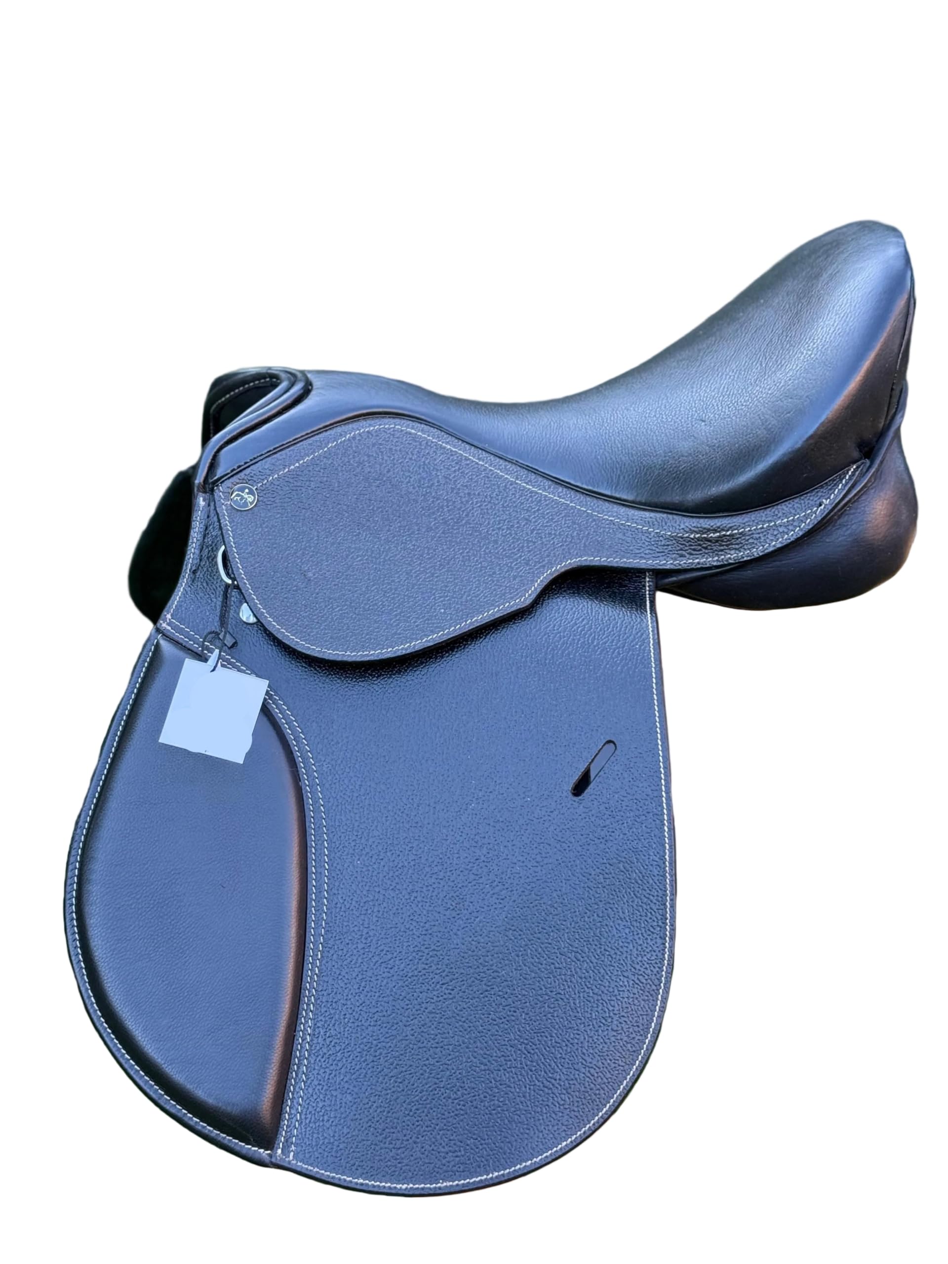 Leather English Full Grain Jumping Riding Saddle Comfortable Riding Black 17 Inch