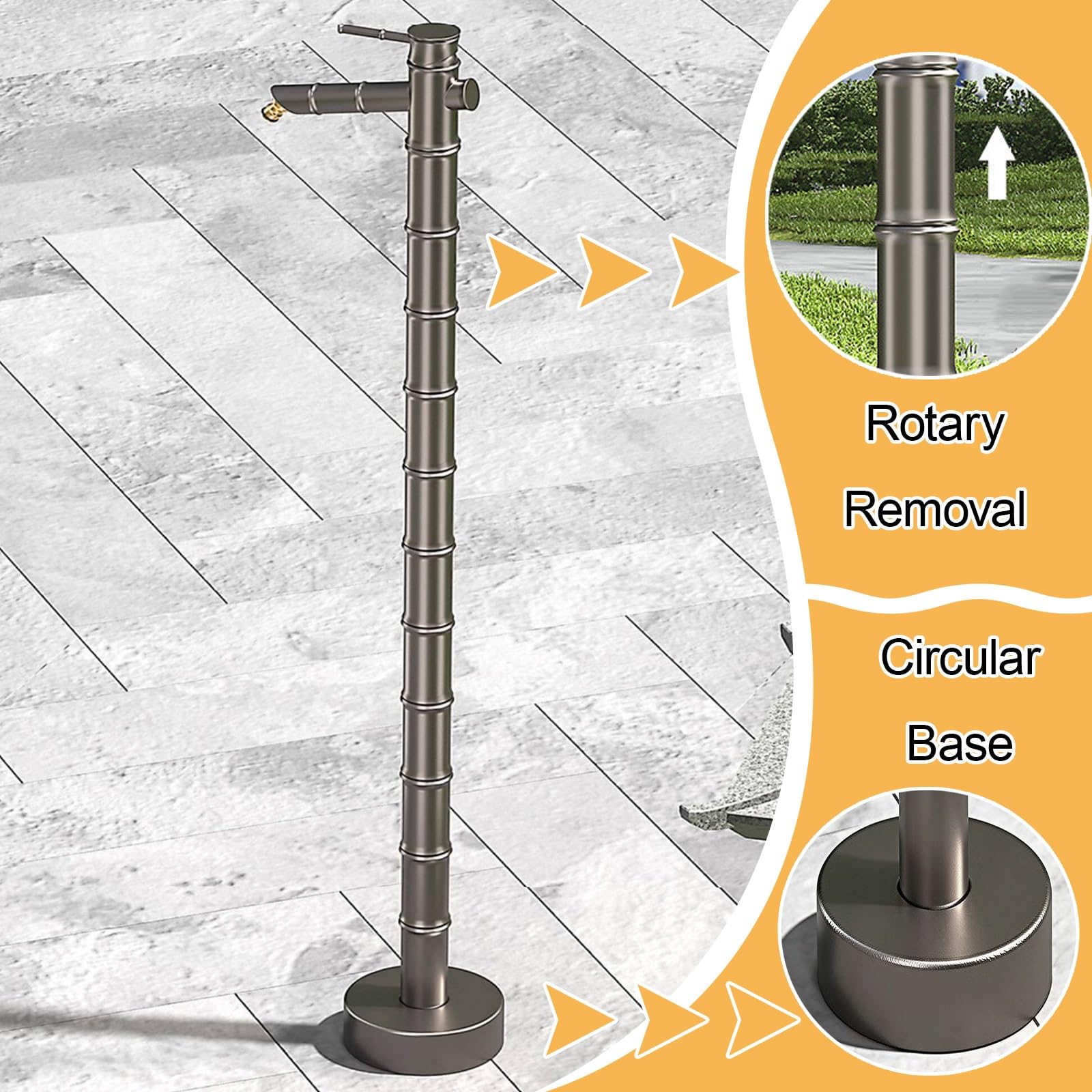 Columna de agua de jardín de cobre, fuente de hidrante decorativa para patio y limpieza de césped, grifo de jardín duradero y elegante