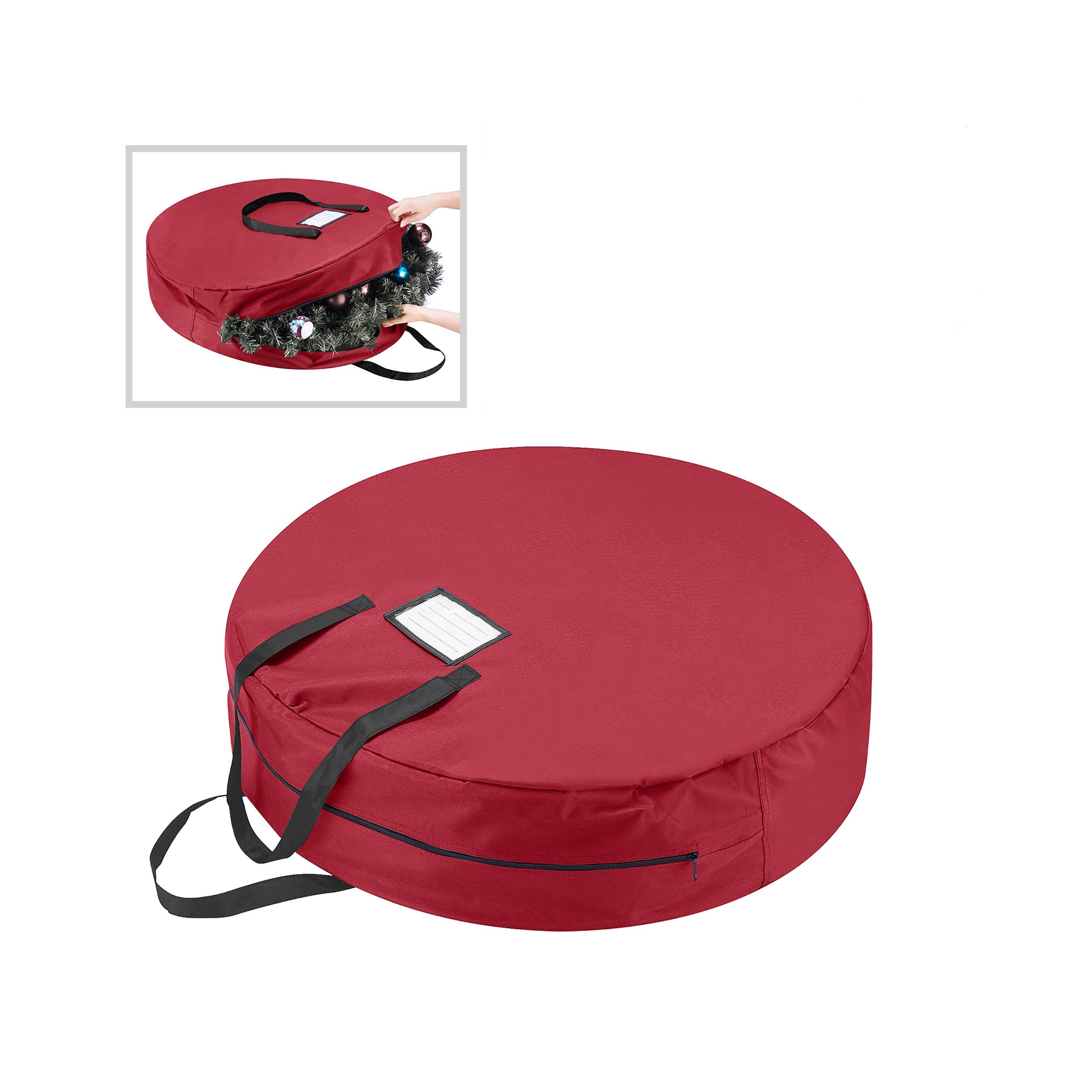 TINY TIM TOTESPremium Holiday Christmas Storage Bag | 36" Wreaths | Red, Fabric, 91.5 cm