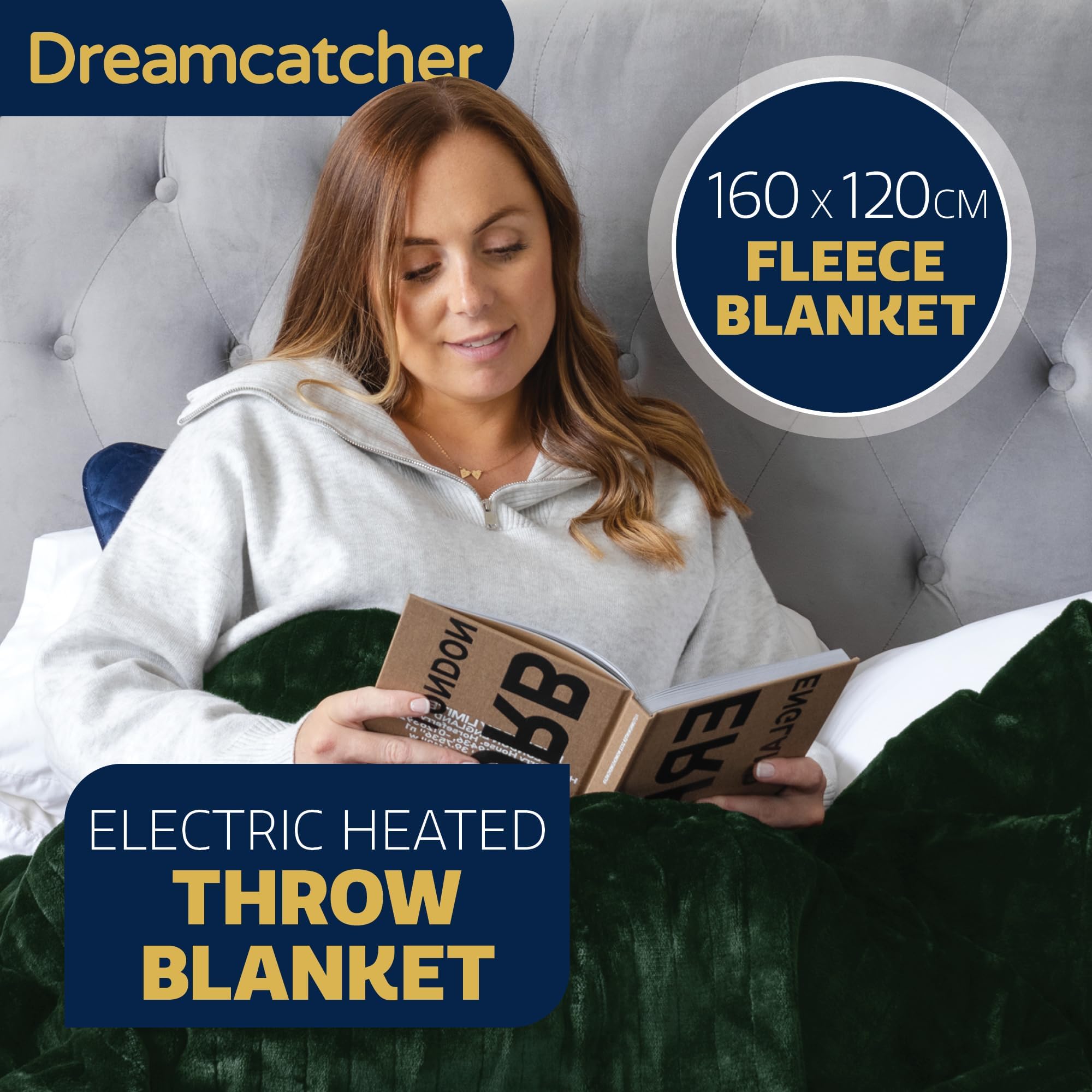 Dreamcatcher Green Heated Throw Electric Blanket - Image 2