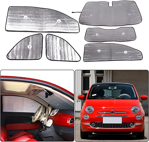 Miniatura 6 de Parasol para parabrisas compatible con Fiat 500 2010-2024, parasol plegable reflectante para rayos UV y sol, accesorios interiores de automóviles
