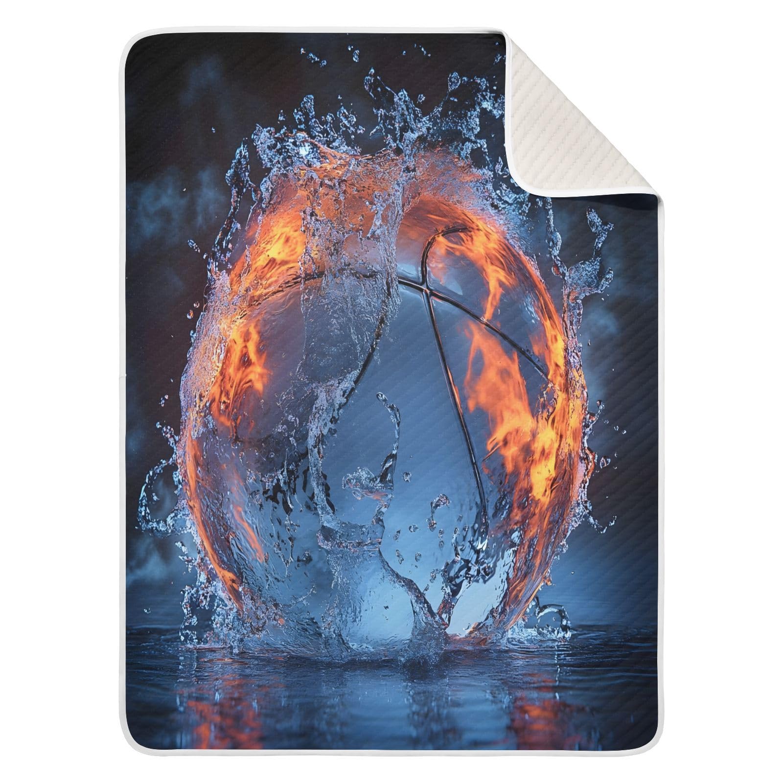 Haskirky Flame Basketball Baby Blanket, Cozy Super Soft Warm Baby Blankets for Unisex Boys Girls Breathable Newborn Receiving Blanket 30 x 40 Inch