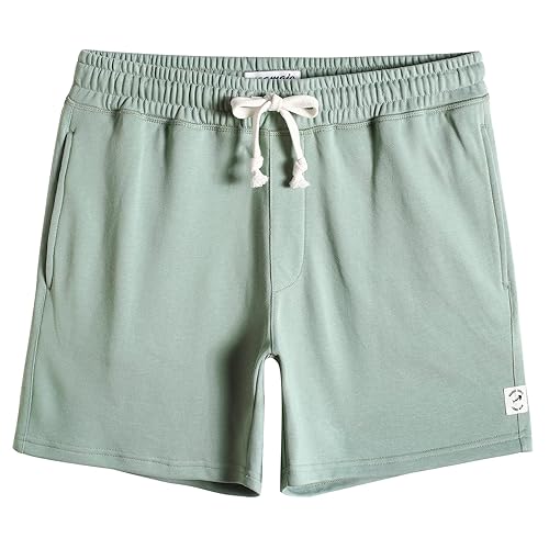 maamgic Mens Athletic Gym Shorts 5.5" Elastic Waist Casual Pajama Pocket Jogger Men Workout Short Pants - Large - Mint