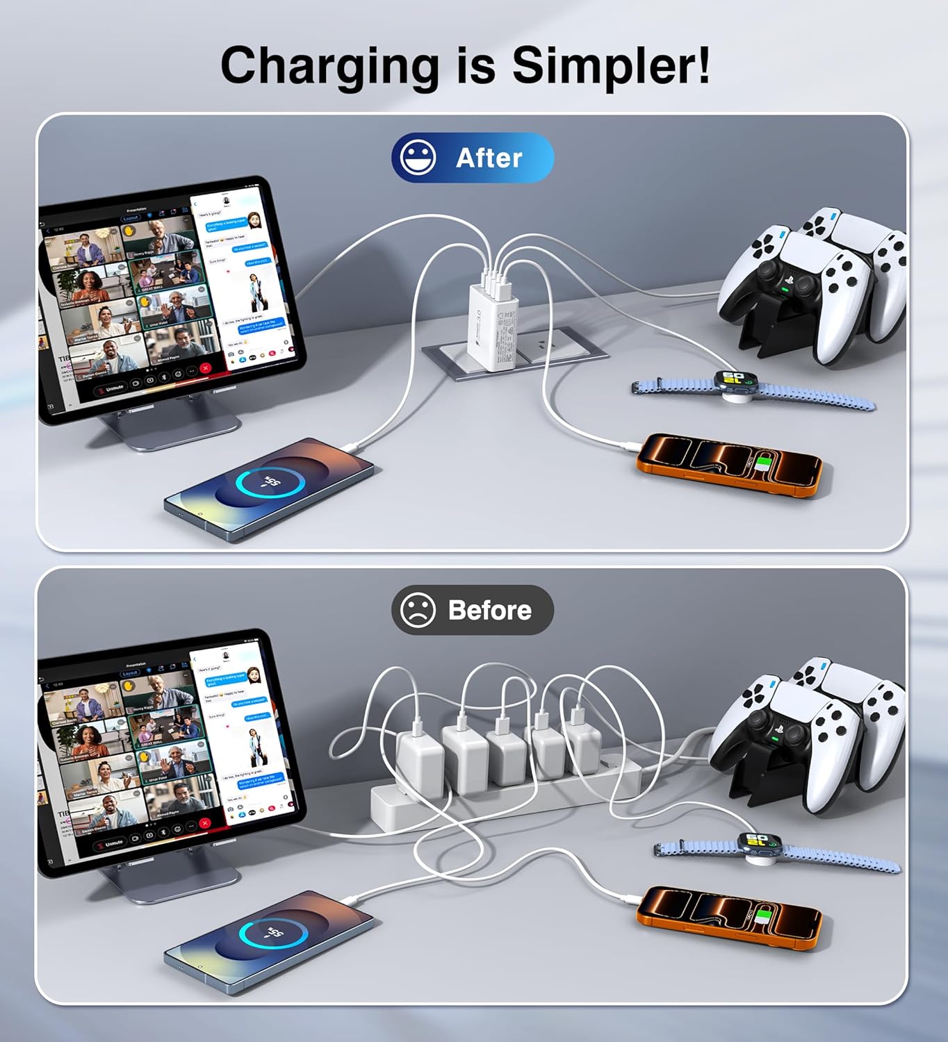 60W Fast Charger Block,2-Pack USB C Wall Charger,5-Port Dual 30W PD Charging Adapter+QC 3.0 Wall Plug Multiport Total power 60W Type C Charging Cube Brick For iPhone 17/16/15/14/13/Pro Max,iPad,Galaxy - Image 7