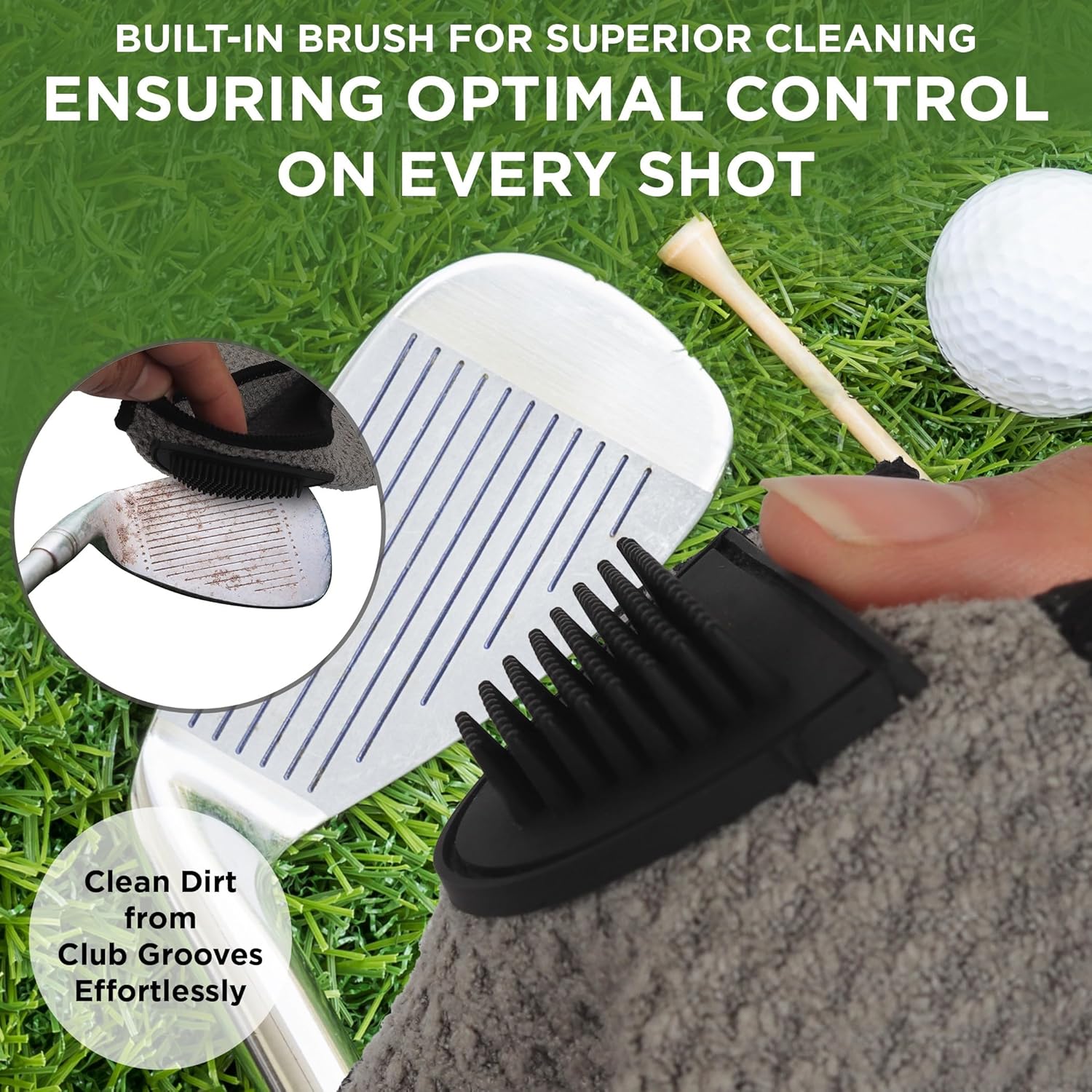 Magnetic Golf Towel (Grey) Microfiber Golf Towel | Ultra Absorbant Waffle Pattern | Extra Strong Magnet for Golf Cart or Clubs