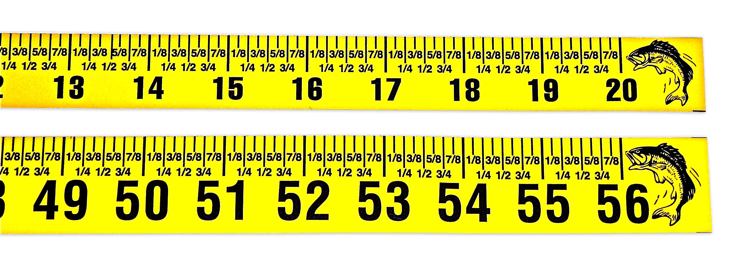 Big Fish Adhesive Backed Rules – 20 Inch Long and 56 Inch Long – Left to Right (Yellow)