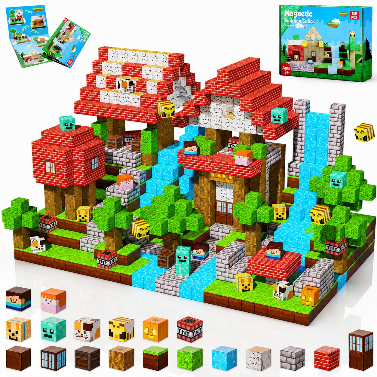 Annexfun Magnetic Blocks-150PCS Magnetic Building Blocks
