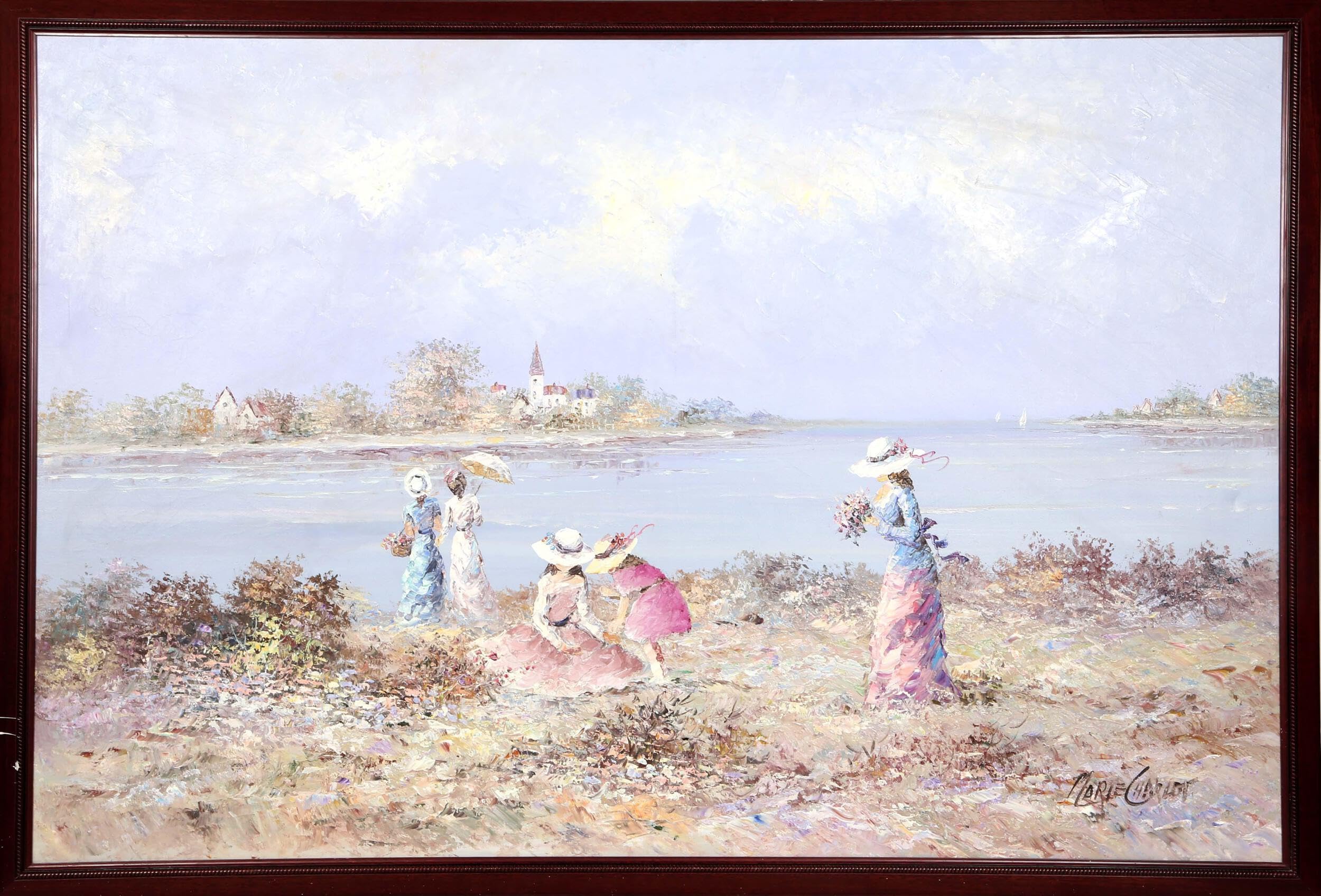 バリ絵画:beach girls Amazon.com: Girls at the Beach : Marie Charlot: Collectibles