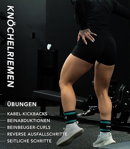 Miniatura 65 de Correas de tobillo (par) para patadas traseras en máquinas de cable, entrenamientos de glúteos, ejercicios de la parte inferior del cuerpo - Correas