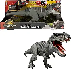 Jurassic World Dinossauro de Brinquedo Rebirth T-Rex Mordida Destruidora para crianças a partir de 4 anos