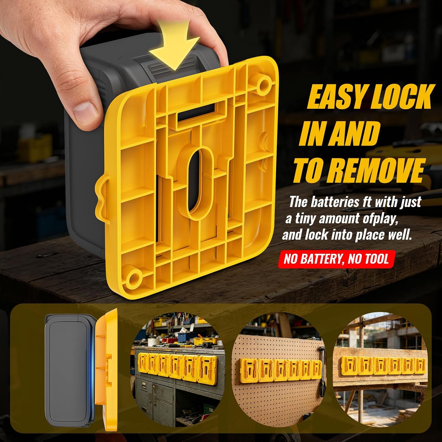 12Packs Tool Holders Battery Holders Compatible for Dewalt 20V 60V image 3