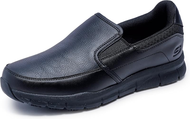 Skechers Men's Nampa Groton Slip On | Work, Athletic Inspired, Relaxed Fit, Memory Foam, Electrical Hazard, Slip Resistant, Bingee