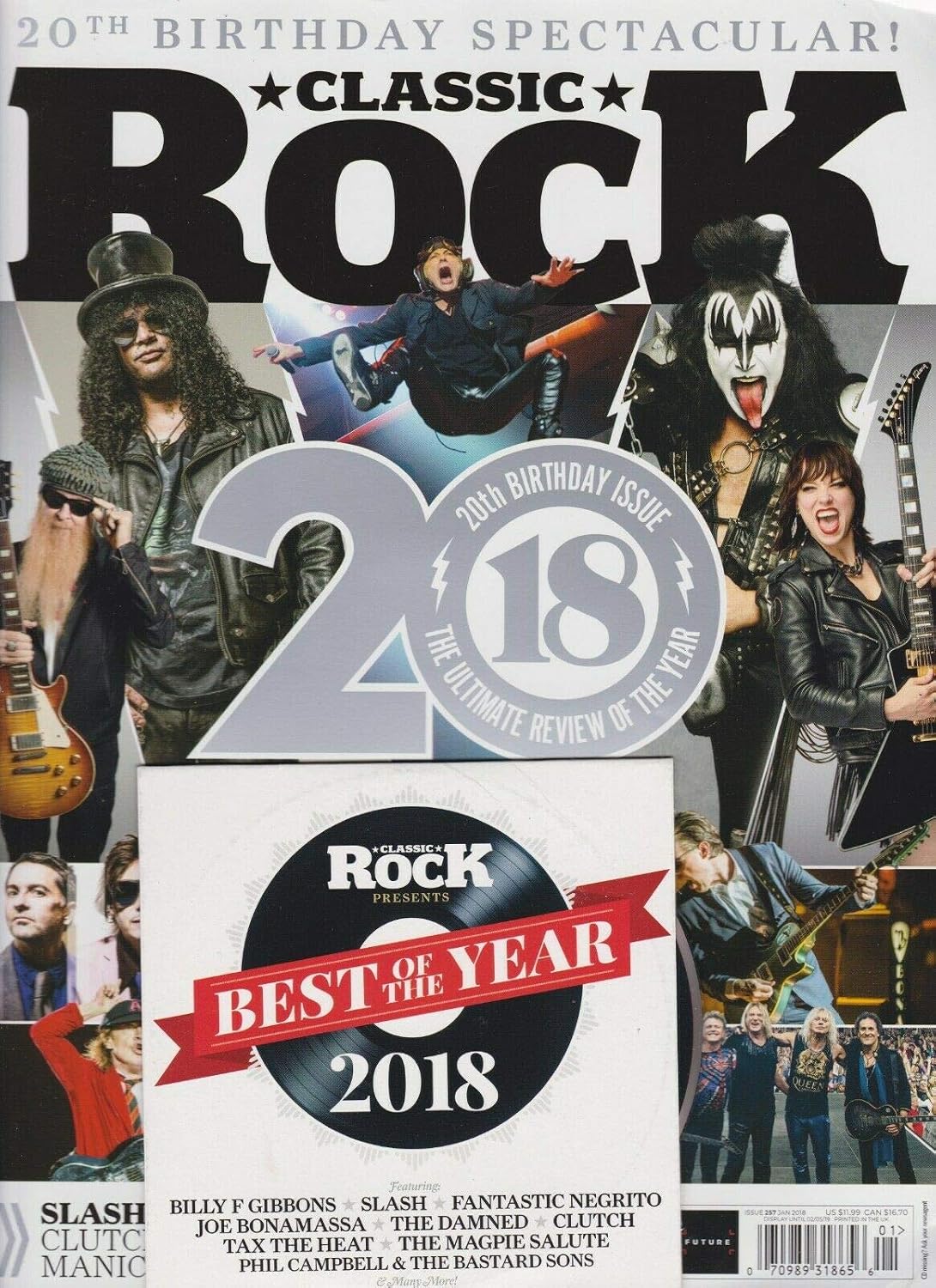 CLASSIC ROCK MAGAZINE + FREE CD #257 JAN 2018, 20TH BIRTHDAY SPECTACULAR!.
