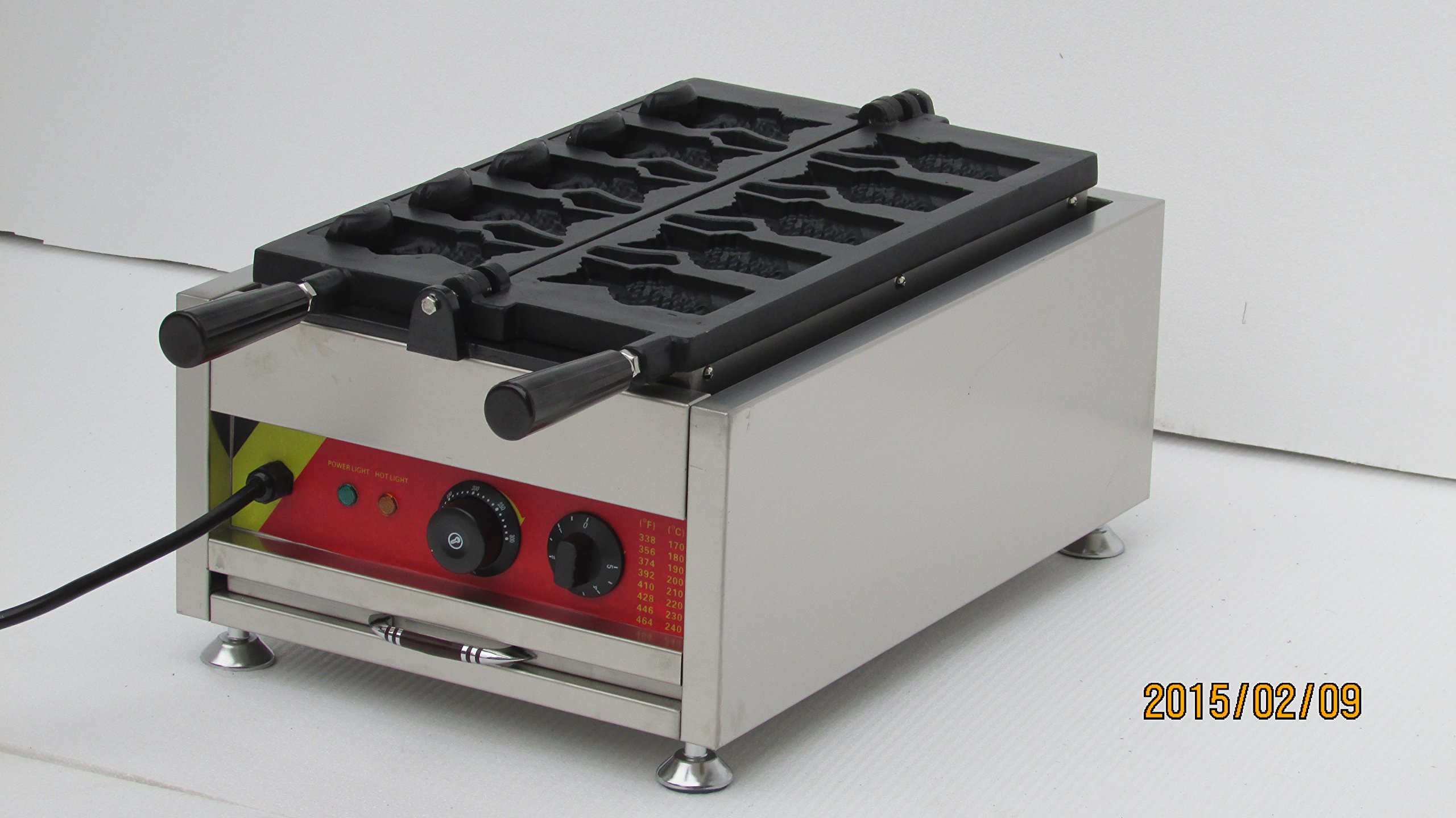 Generic Commercial Use Nonstick 110v 220v Electric 5-cavity 180° Opening Ice Cream Taiyaki Fish Waffle Maker