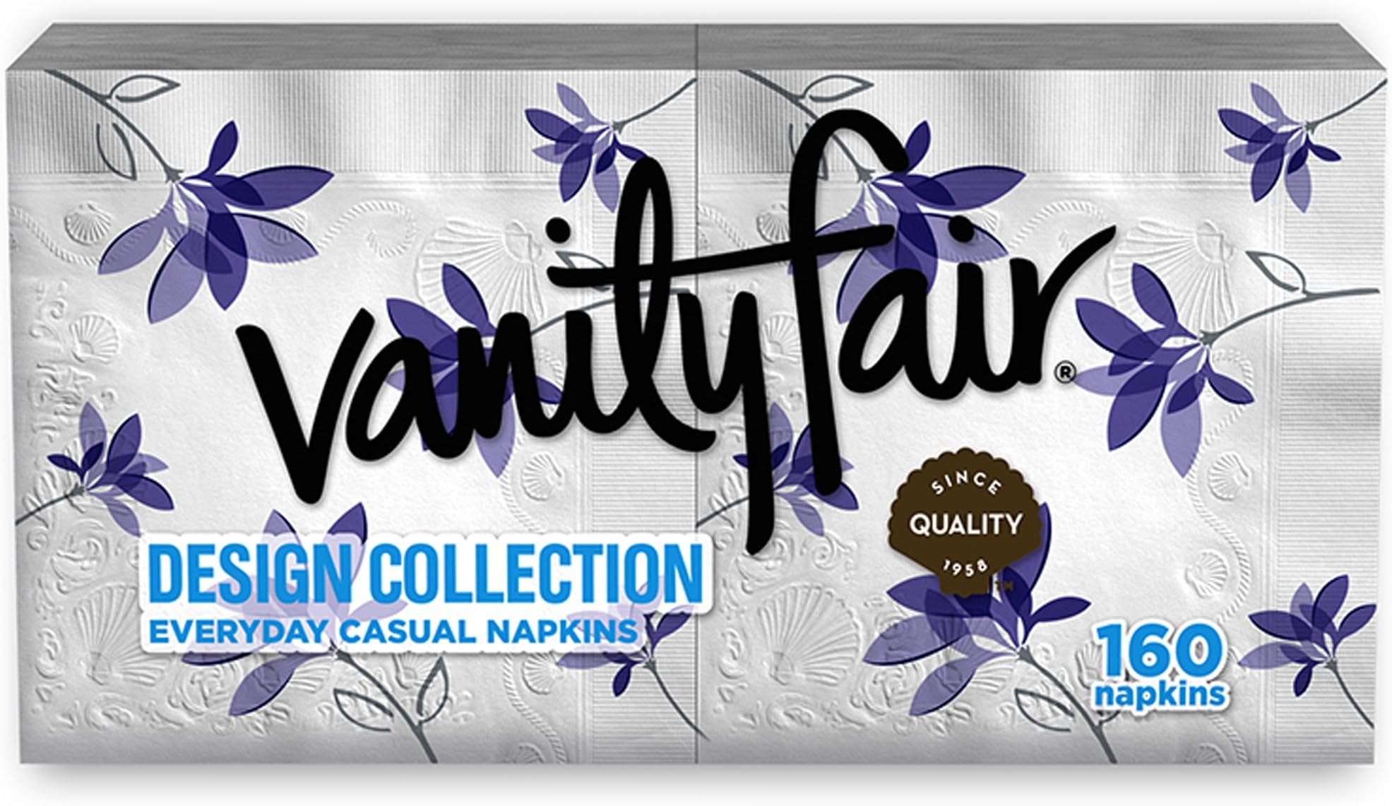 Vanity Fair Everyday Napkins, Designs Collection, 160 Count, Assorted Decorative Napkins