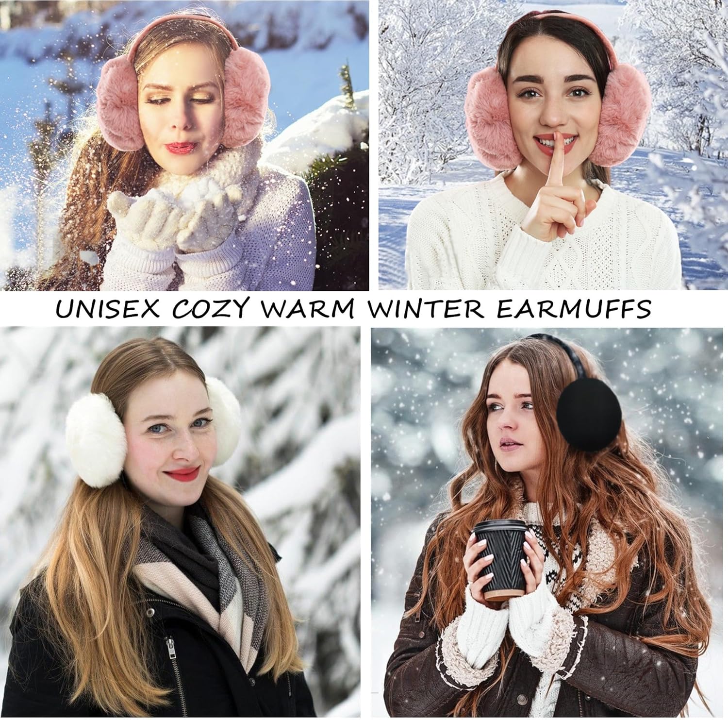 Eyegla Winter Ear Muffs Women Adjustable Fuzzy Earmuffs Faux Fur Ear Warmers Foldable Ear Covers for Cold Weather - Image 7
