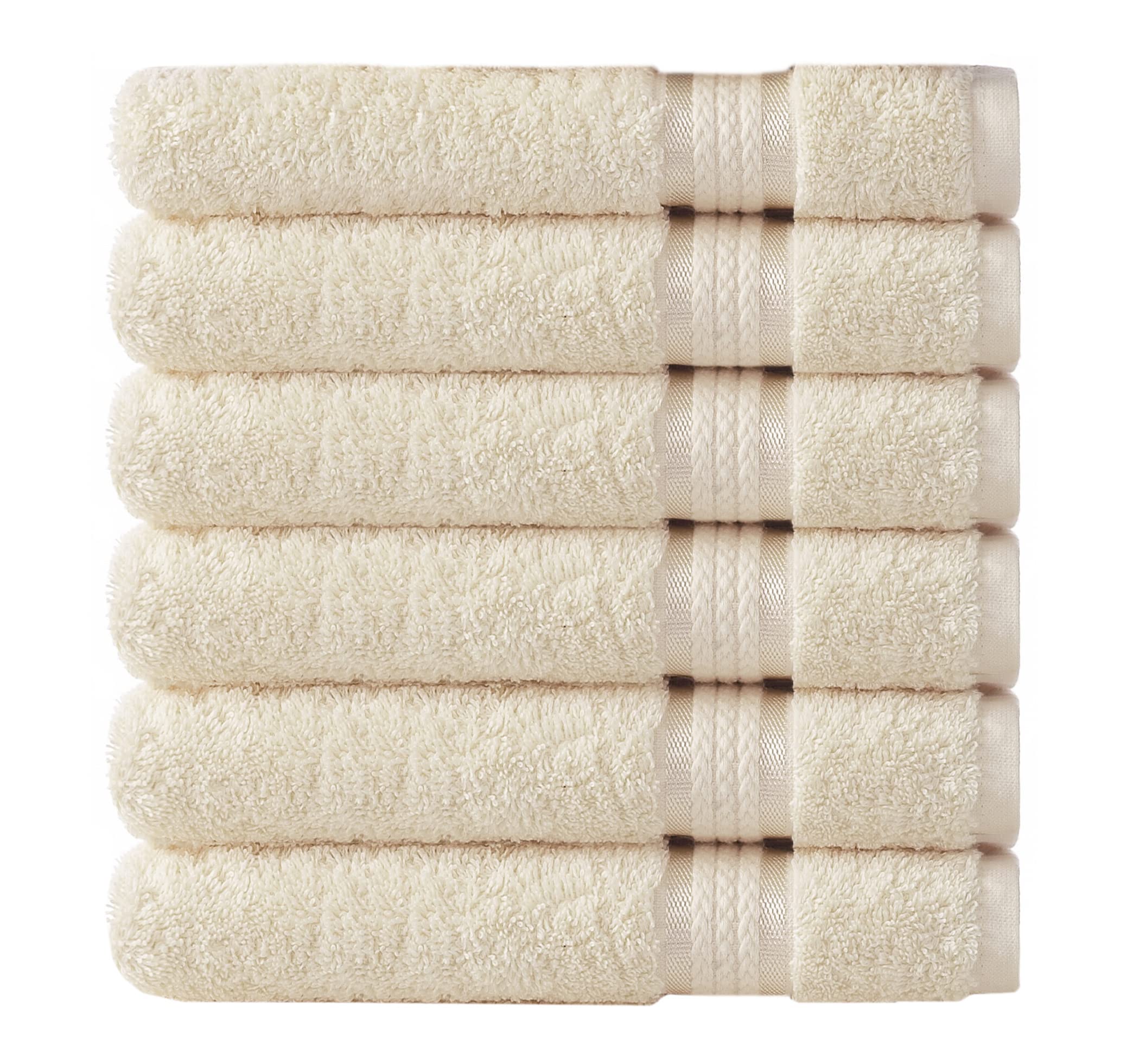 COTTON CRAFT Ultra Soft Hand Towels - 6 Pack -16x28-100% Cotton Face Towel Set - Absorbent Quick Dry Everyday Luxury Hotel Bathroom Kitchen Spa Gym