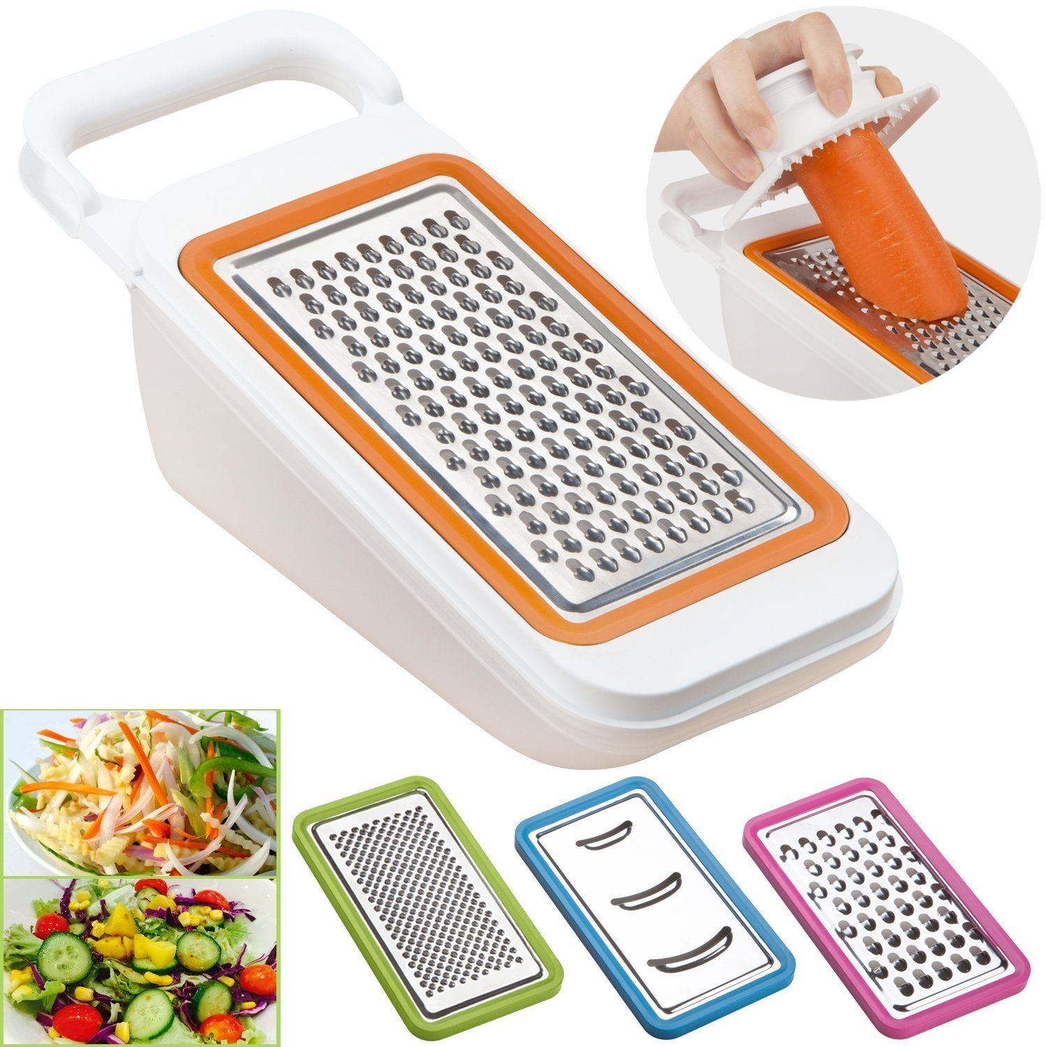 4 in 1 Adjustable Stainless Steel Kitchen Grater Vegetable Slicer Carrot Grater Potato Cutter Fruits & Vegetable Slicer Machine Cheese Graters
