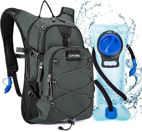 Mochila de hidratación de 20 litros con bolsa de agua de 2 litros, mochila de senderismo de gran almacenamiento para hombres y mujeres, mochila de